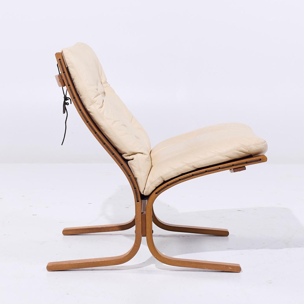Ingmar Relling for Westnofa MCM Siesta Norwegian White Leather Bentwood Chair For Sale 2