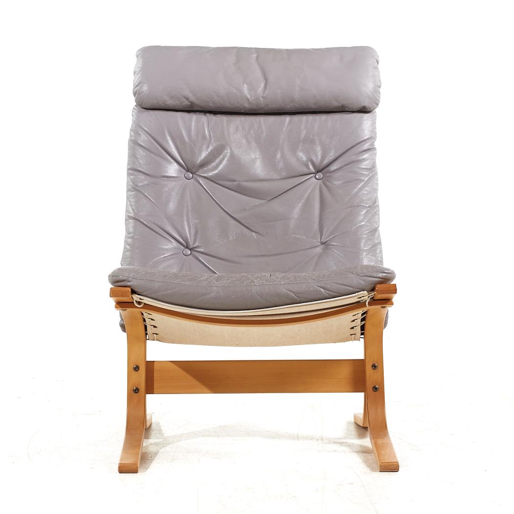 Ingmar Relling for Westnofa Mid Century Leather Siesta Lounge Chair with Ottoman (Chaise longue en cuir du milieu du siècle avec ottoman) en vente 3