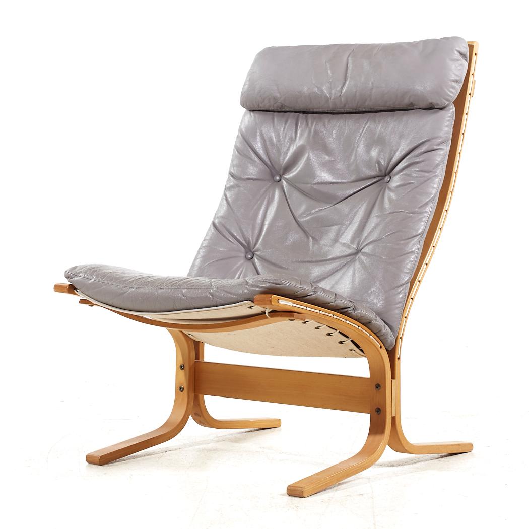 Ingmar Relling for Westnofa Mid Century Leather Siesta Lounge Chair with Ottoman (Chaise longue en cuir du milieu du siècle avec ottoman) en vente 4