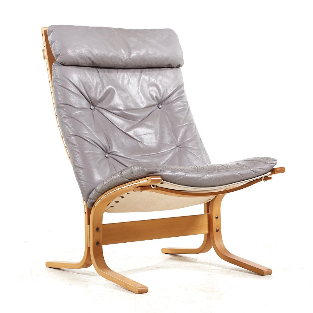 Ingmar Relling for Westnofa Mid Century Leather Siesta Lounge Chair with Ottoman (Chaise longue en cuir du milieu du siècle avec ottoman) en vente 2