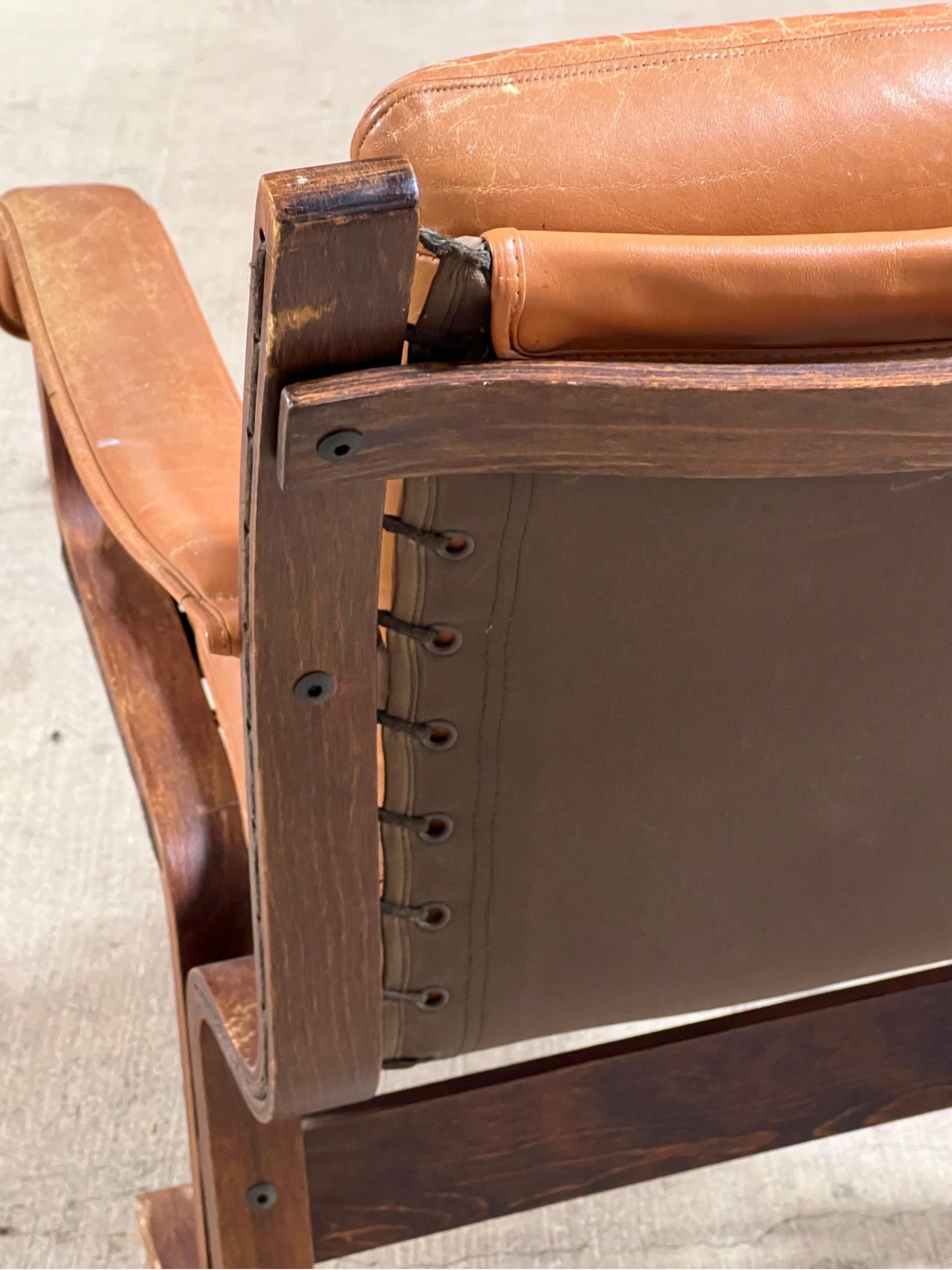 Ingmar Relling for Westnofa Siesta Mid Century Leather Lounge Chair 5