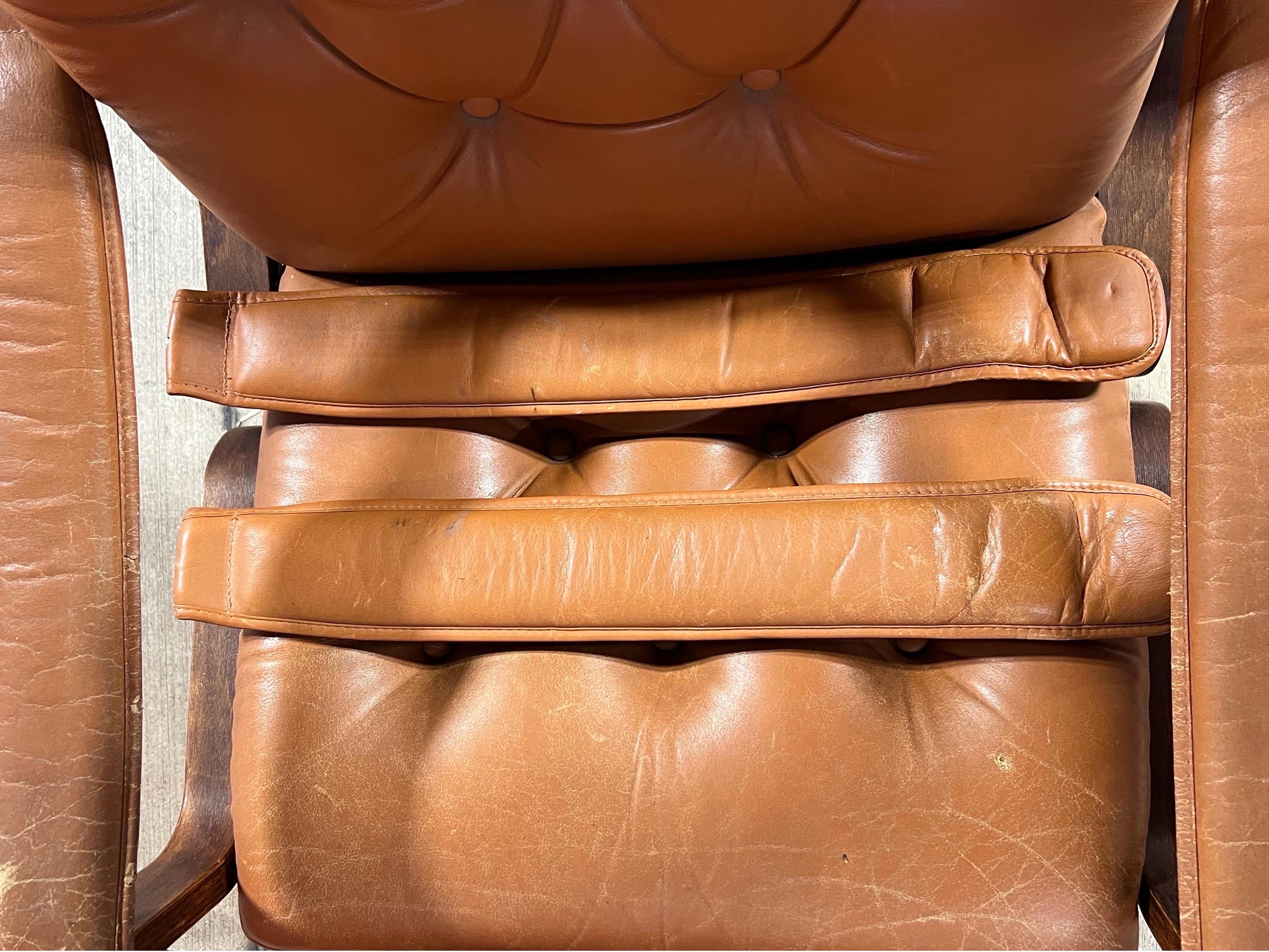 Ingmar Relling for Westnofa Siesta Mid Century Leather Lounge Chair 5