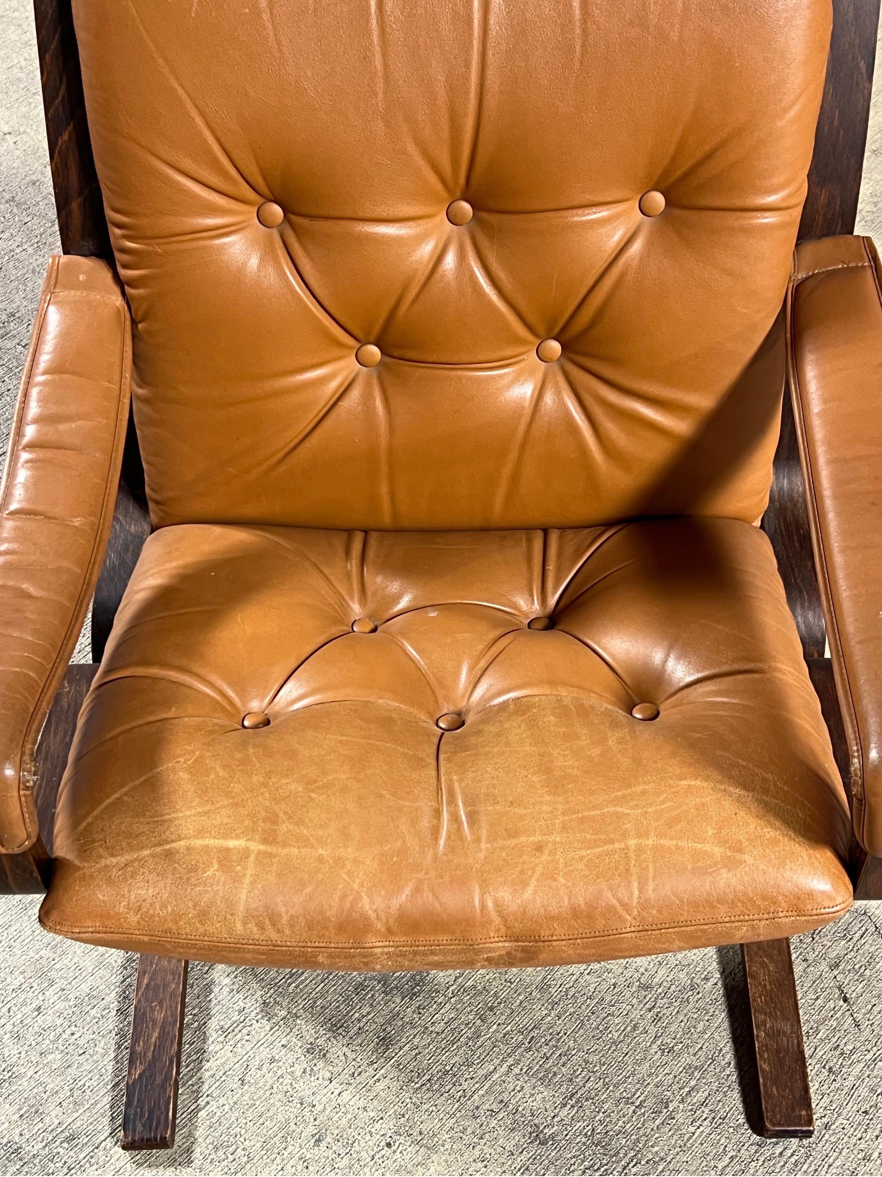 Unknown Ingmar Relling for Westnofa Siesta Mid Century Leather Lounge Chair