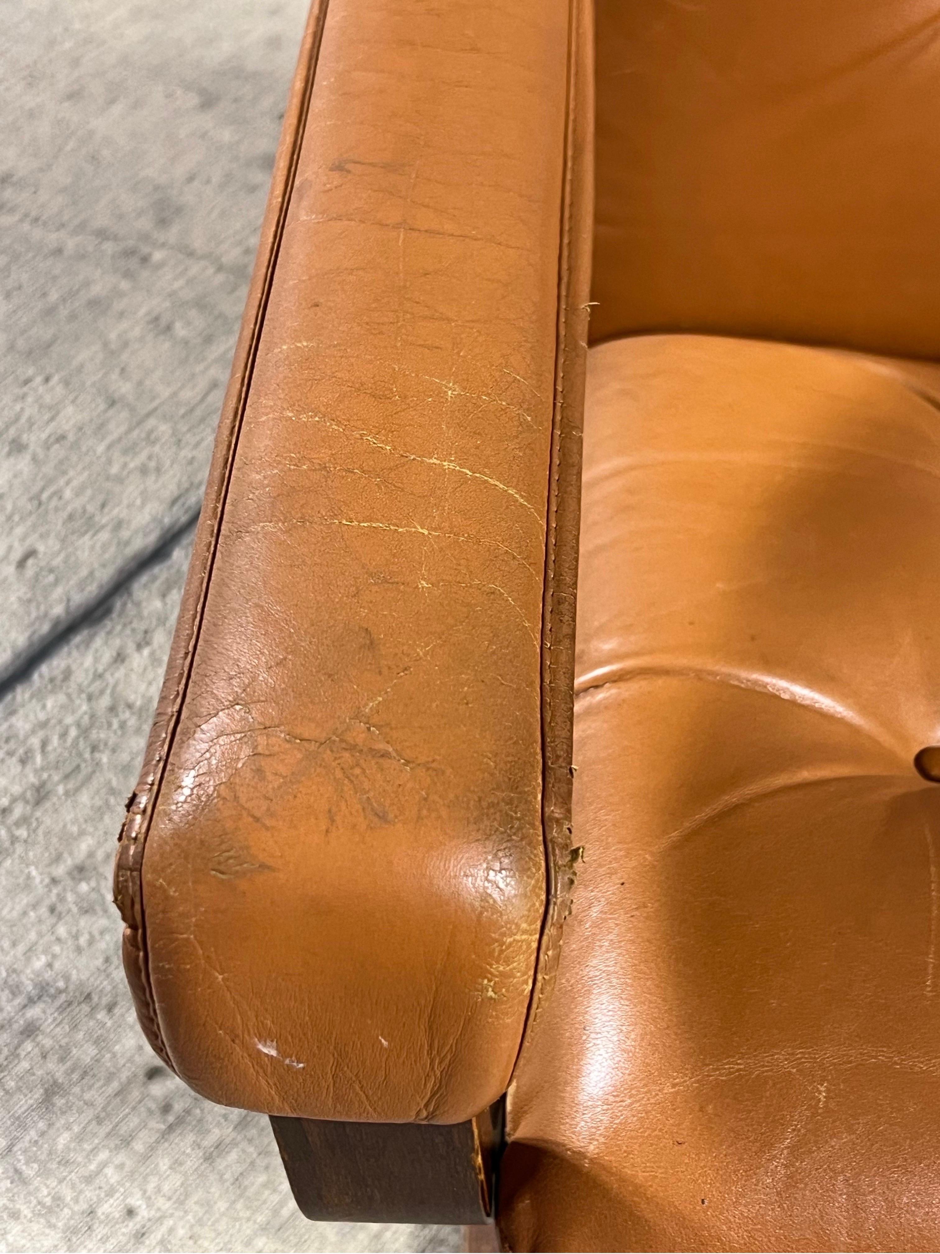 Ingmar Relling for Westnofa Siesta Mid Century Leather Lounge Chair In Good Condition In Esperance, NY