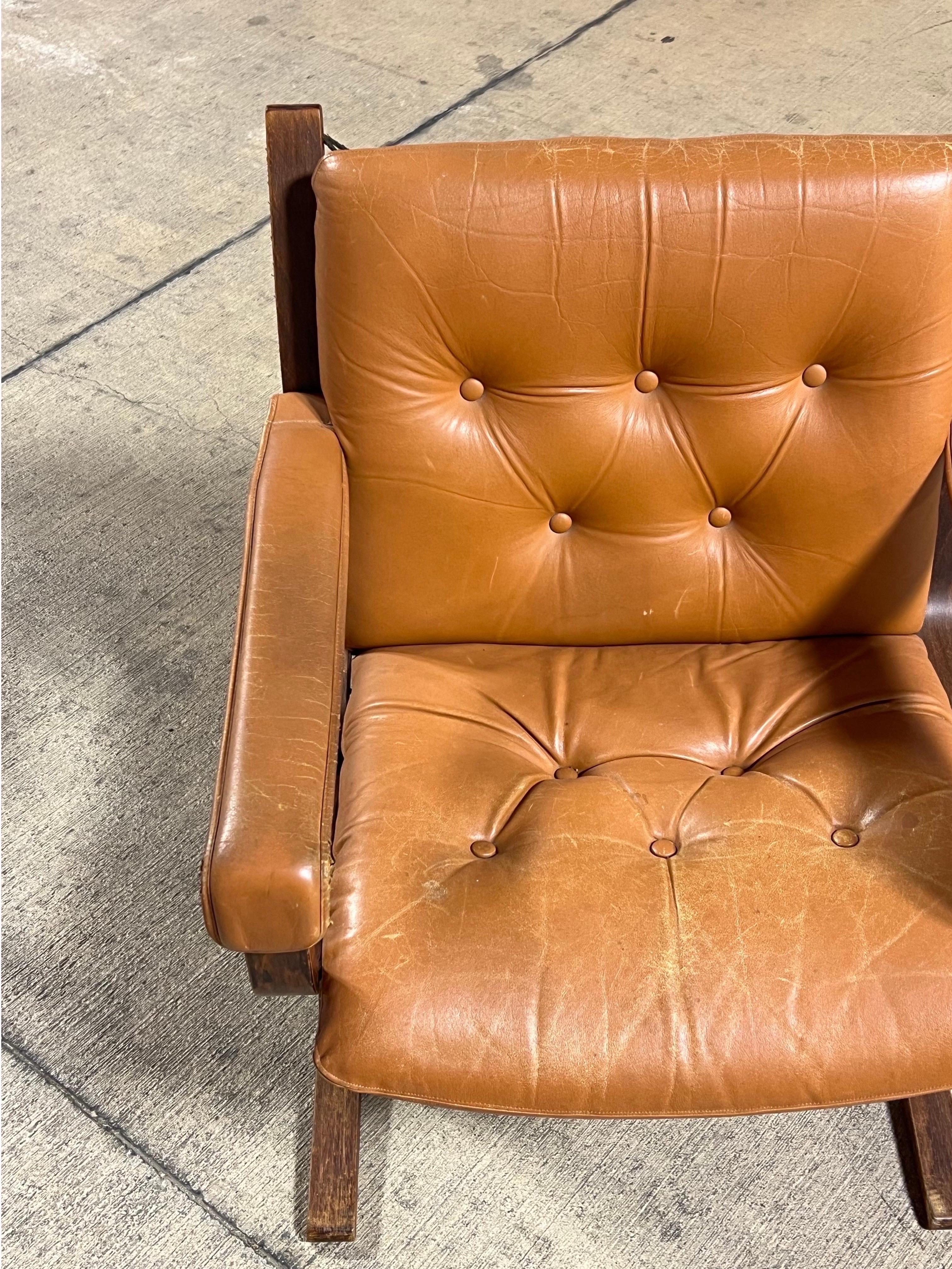 Mid-20th Century Ingmar Relling for Westnofa Siesta Mid Century Leather Lounge Chair