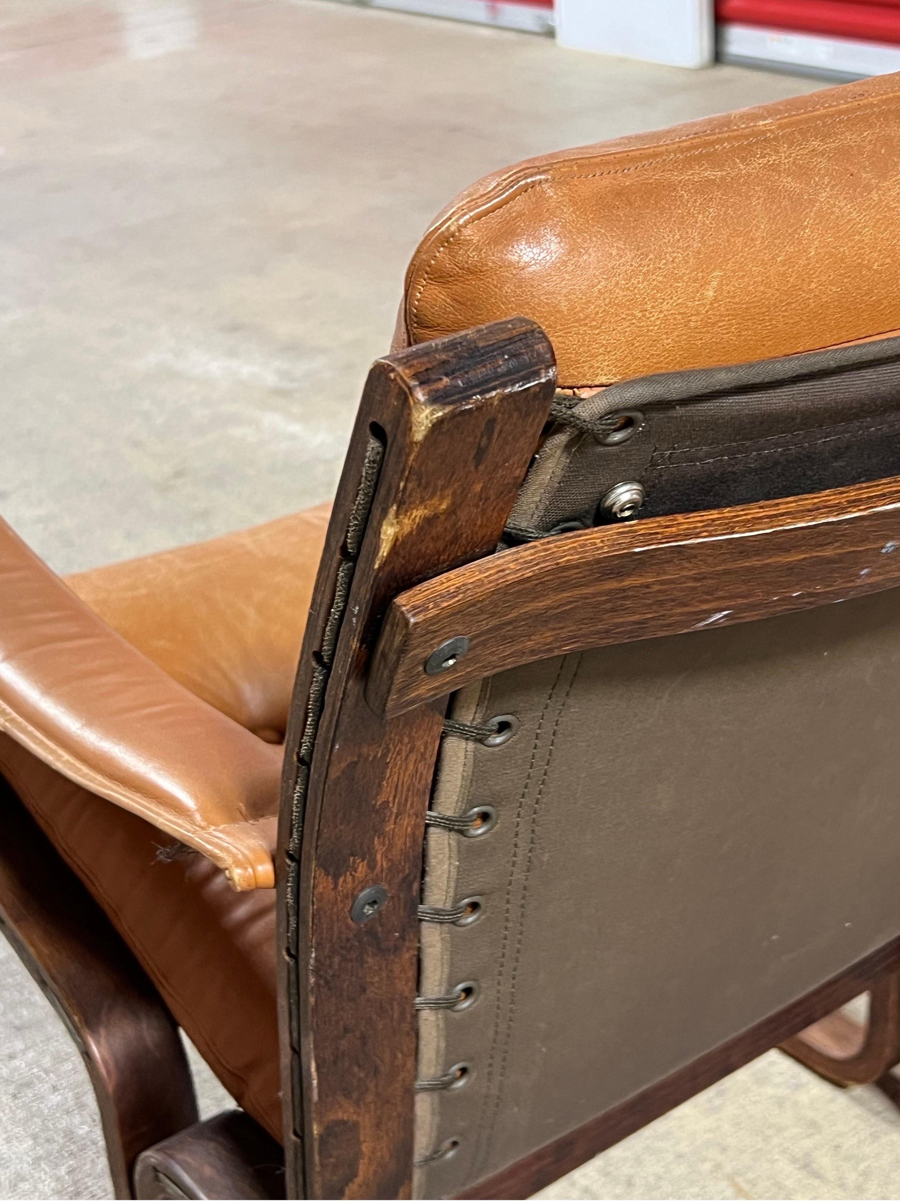 Mid-20th Century Ingmar Relling for Westnofa Siesta Mid Century Leather Lounge Chair