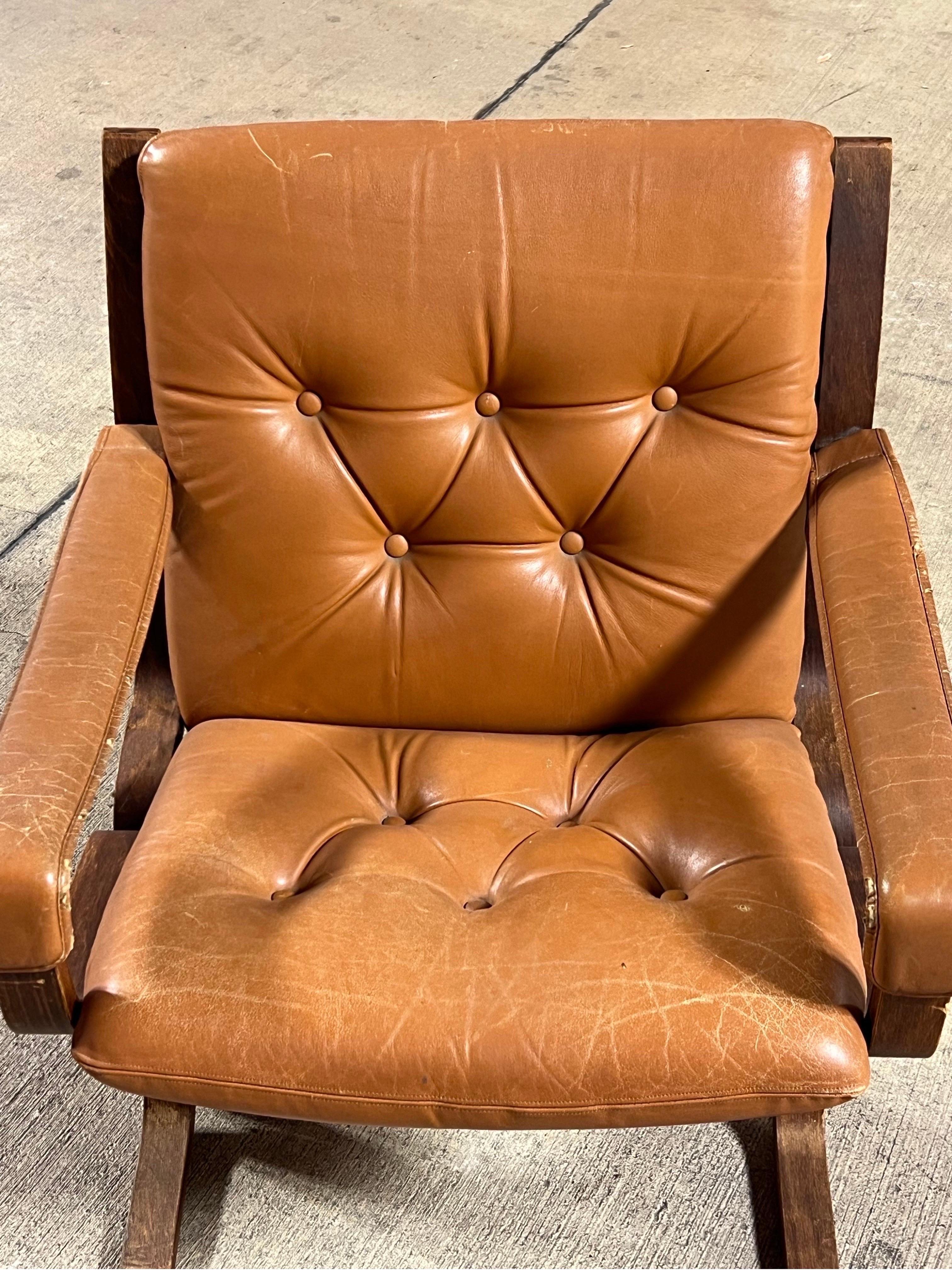 Mid-20th Century Ingmar Relling for Westnofa Siesta Mid Century Leather Lounge Chair