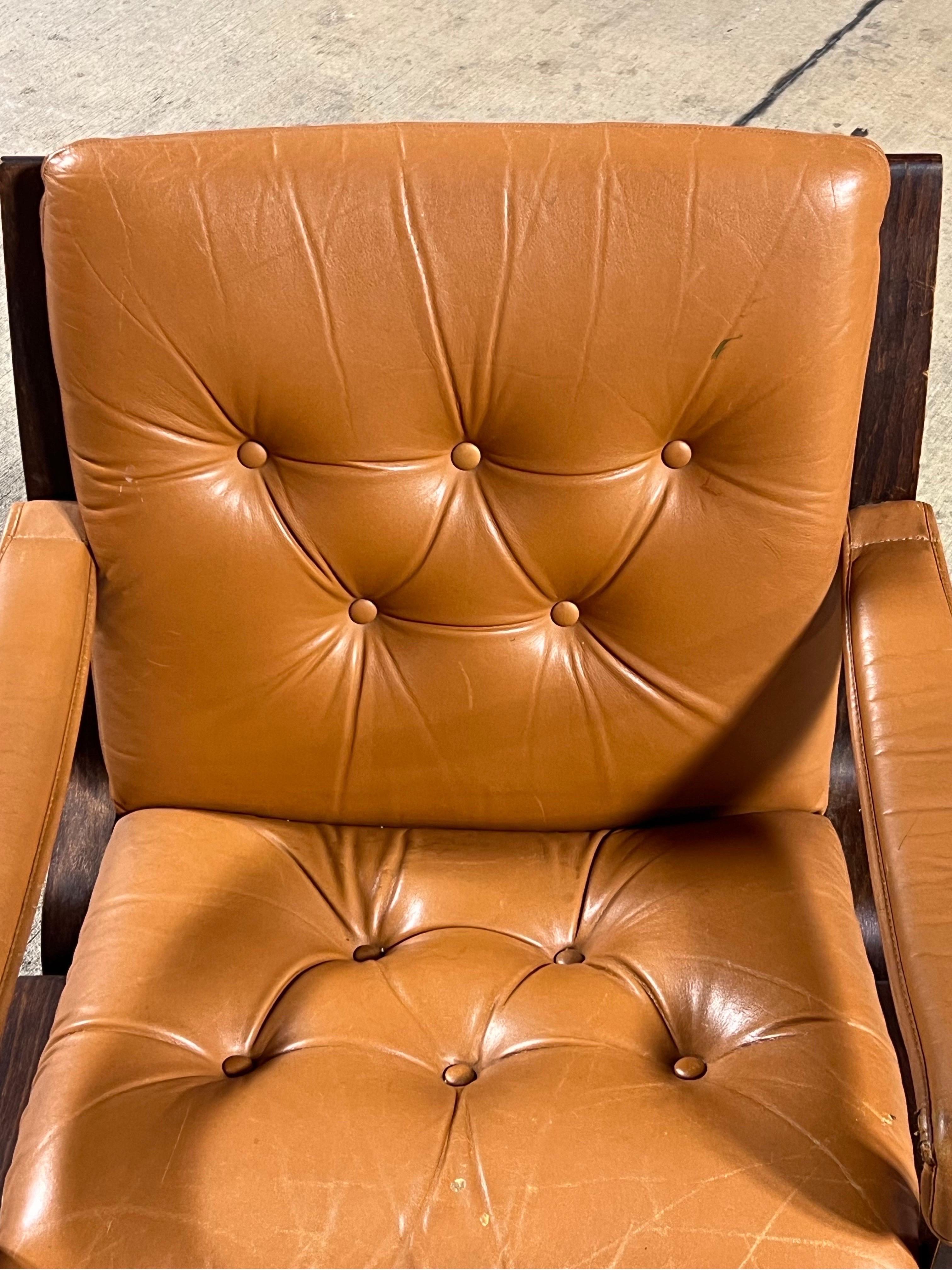 Bentwood Ingmar Relling for Westnofa Siesta Mid Century Leather Lounge Chair