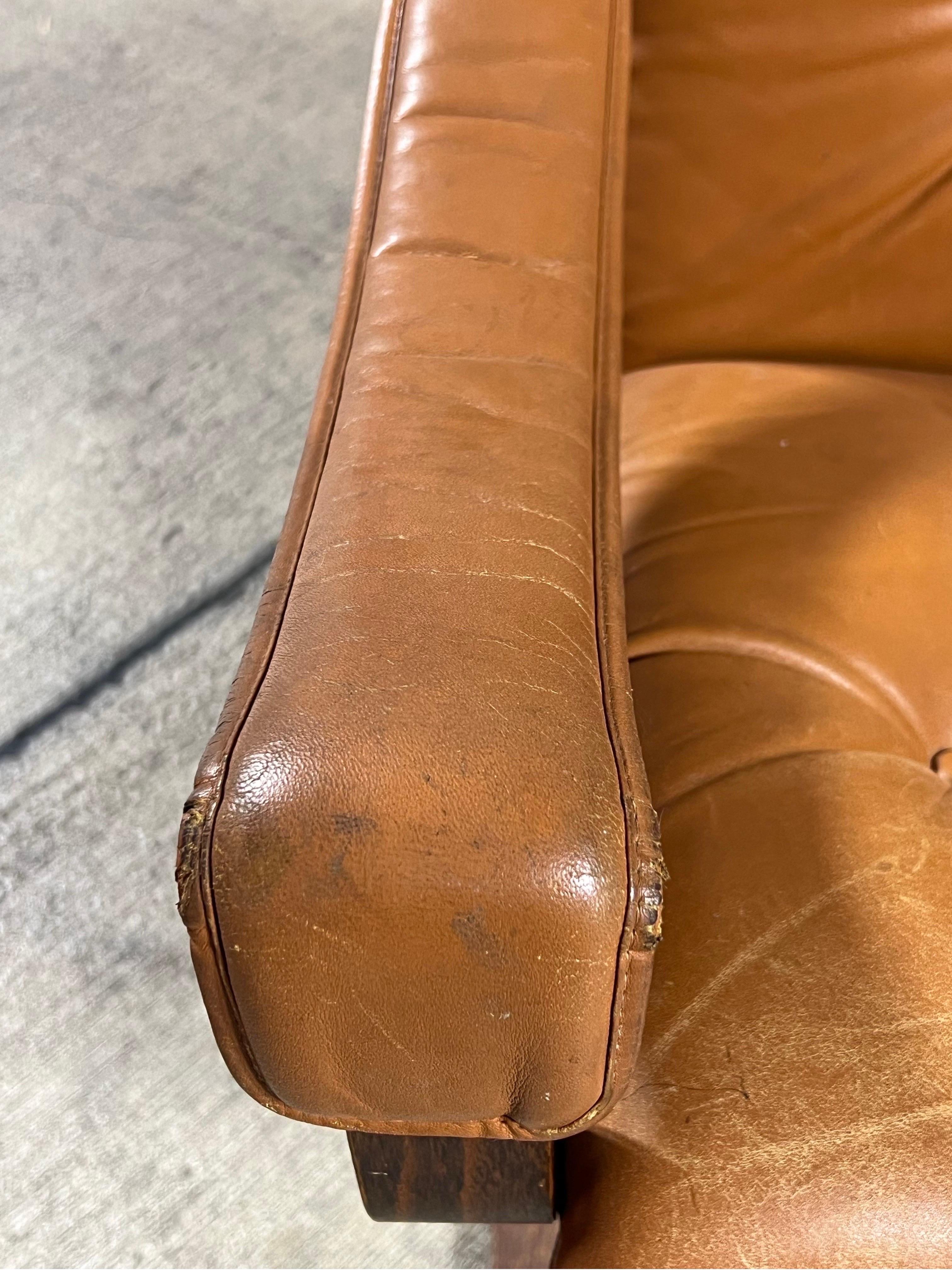Bentwood Ingmar Relling for Westnofa Siesta Mid Century Leather Lounge Chair