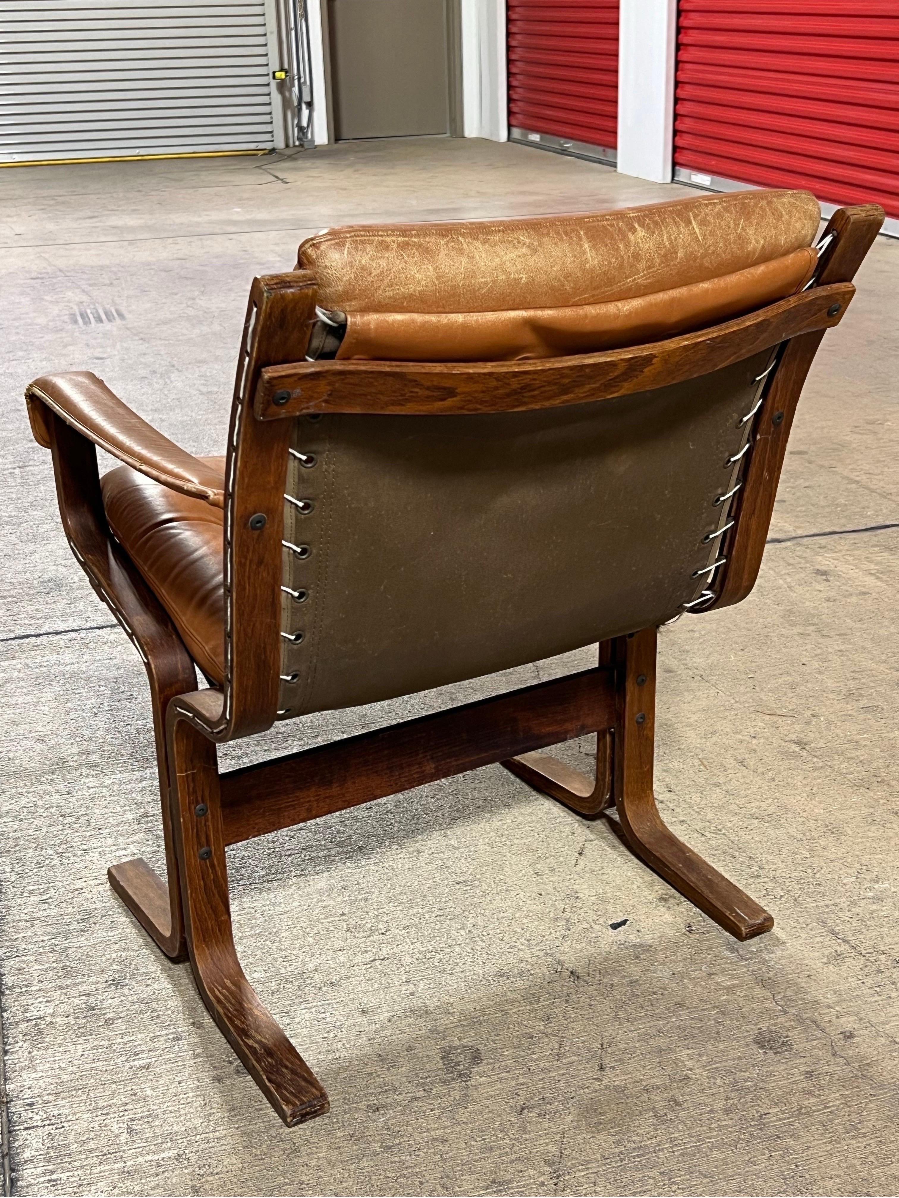 Ingmar Relling for Westnofa Siesta Mid Century Leather Lounge Chair 2
