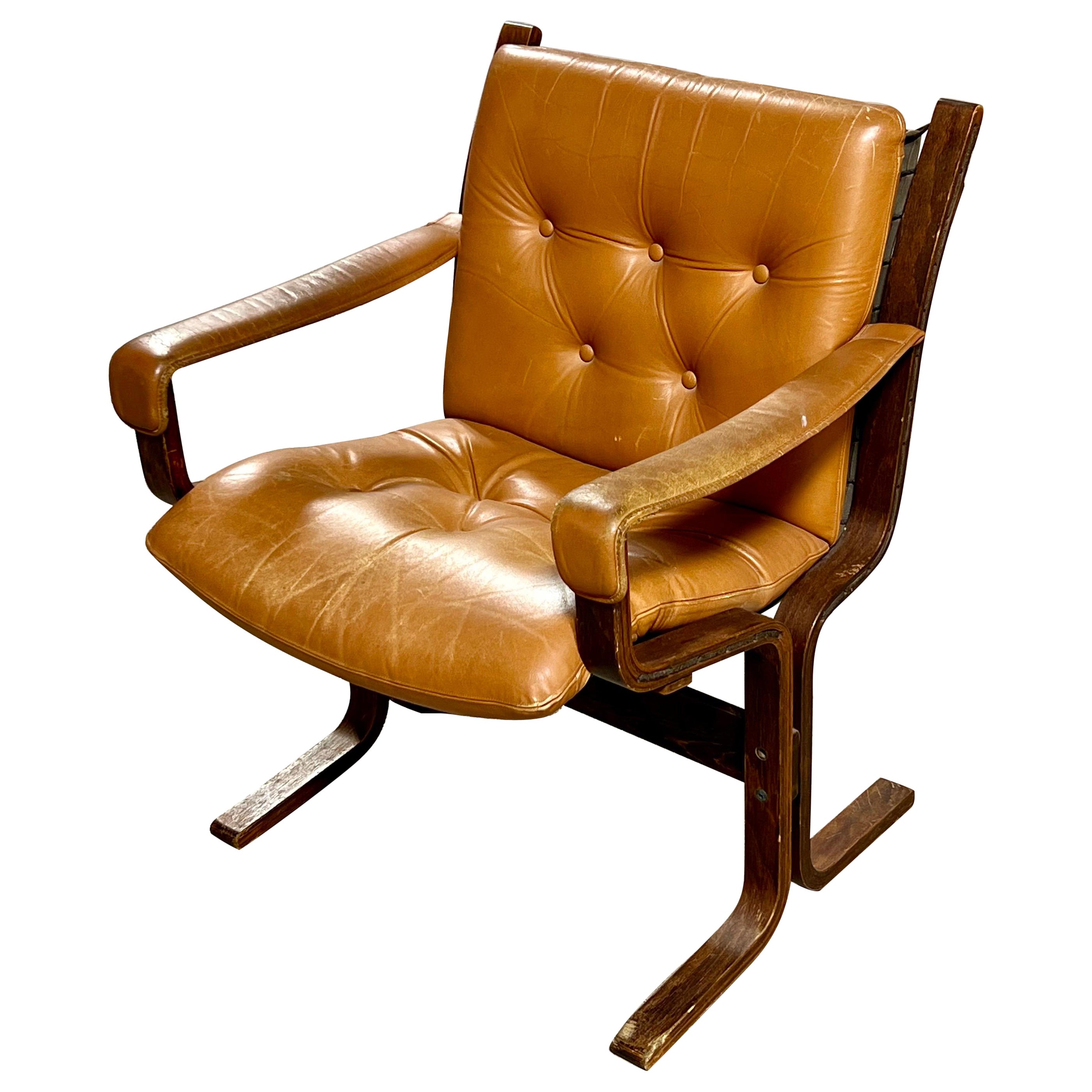 Ingmar Relling for Westnofa Siesta Mid Century Leather Lounge Chair