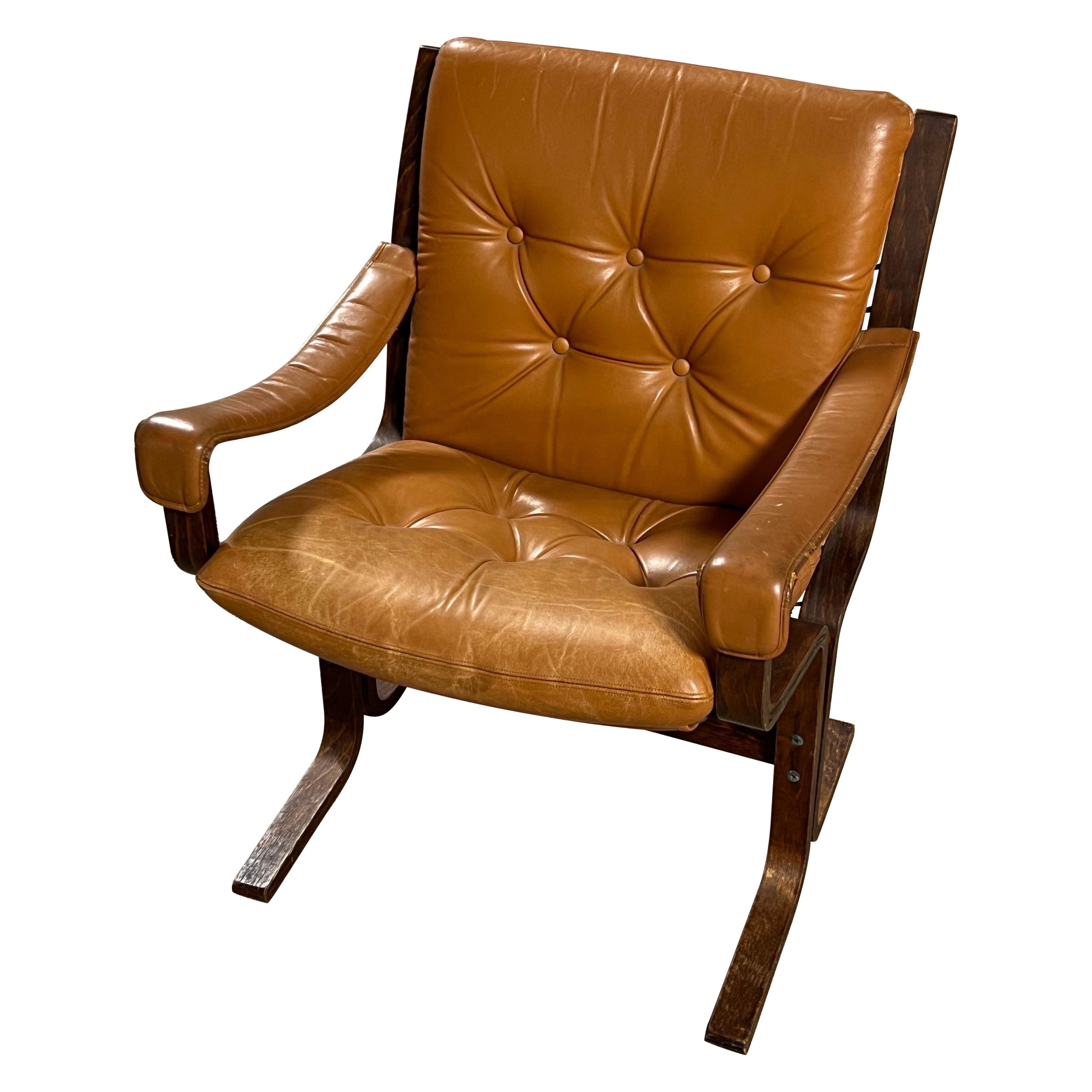 Ingmar Relling for Westnofa Siesta Mid Century Leather Lounge Chair