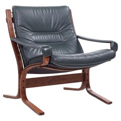 Vintage Ingmar Relling for Westnofa Siesta Mid Century Leather Lounge Chair