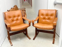 Ingmar Relling for Westnofa Siesta Mid Century Leather Lounge Chair’s - Set of 5