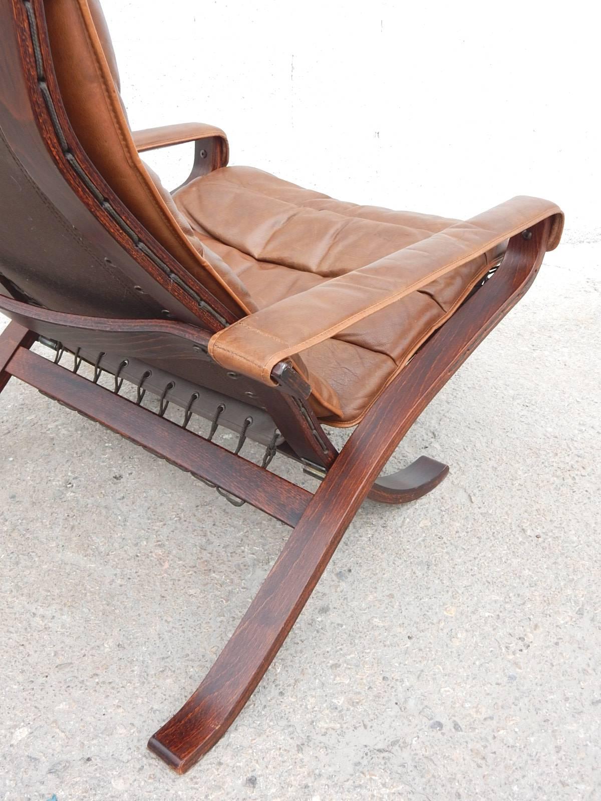 Mid-Century Modern Ingmar Relling for Westnofa Siesta Safari Lounge Chairs Pair Plus Ottoman