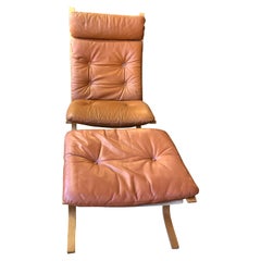 Ingmar Relling for Westnofa Teak and Leather Siesta Lounge Chair and Ottoman