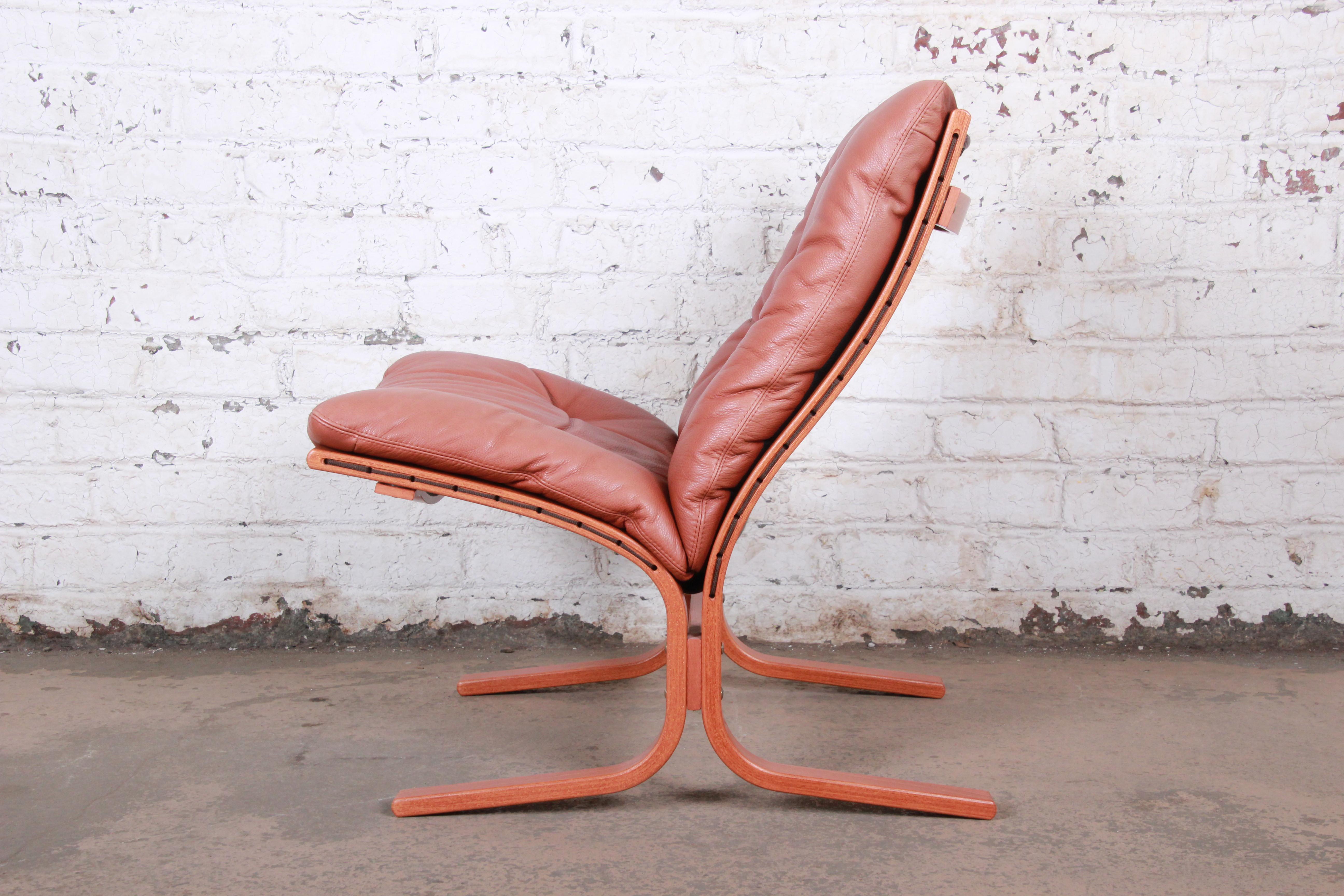 Ingmar Relling for Westnofa Teak and Leather Siesta Lounge Chairs and Ottoman 10