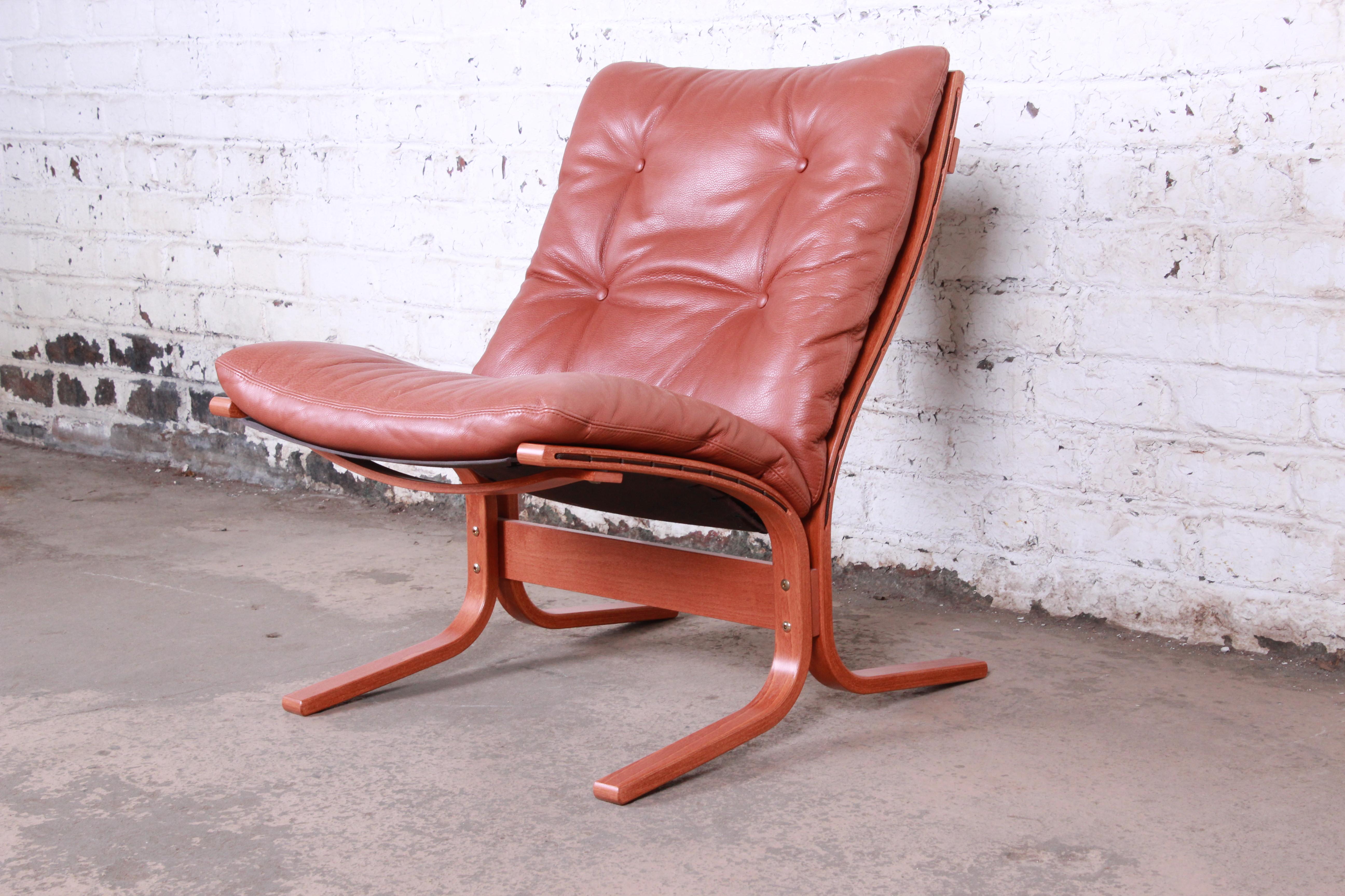 Ingmar Relling for Westnofa Teak and Leather Siesta Lounge Chairs and Ottoman 11