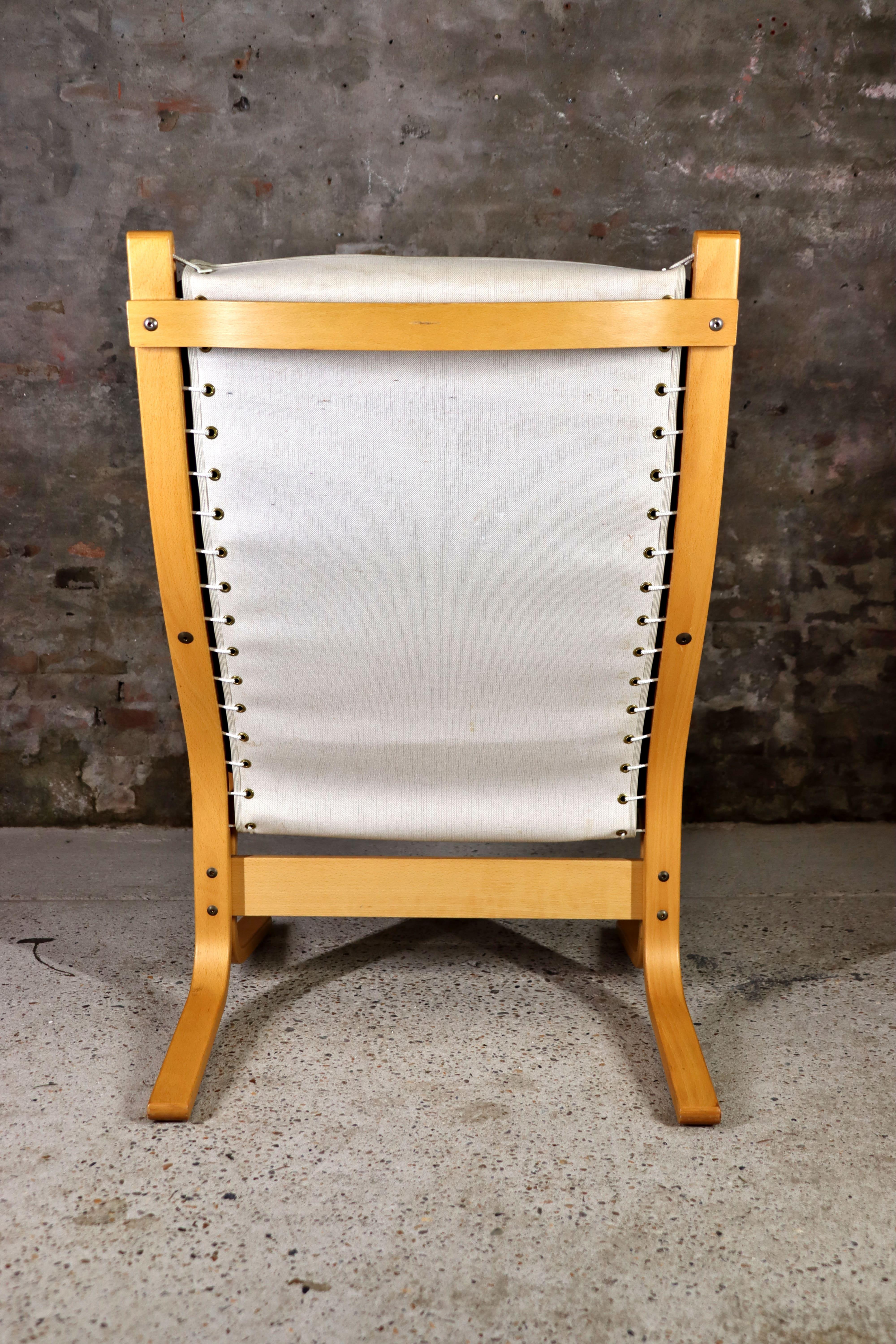 Ingmar Relling - Chaise longue et pouf - Cuir noir - Ekornes - 1980 en vente 6