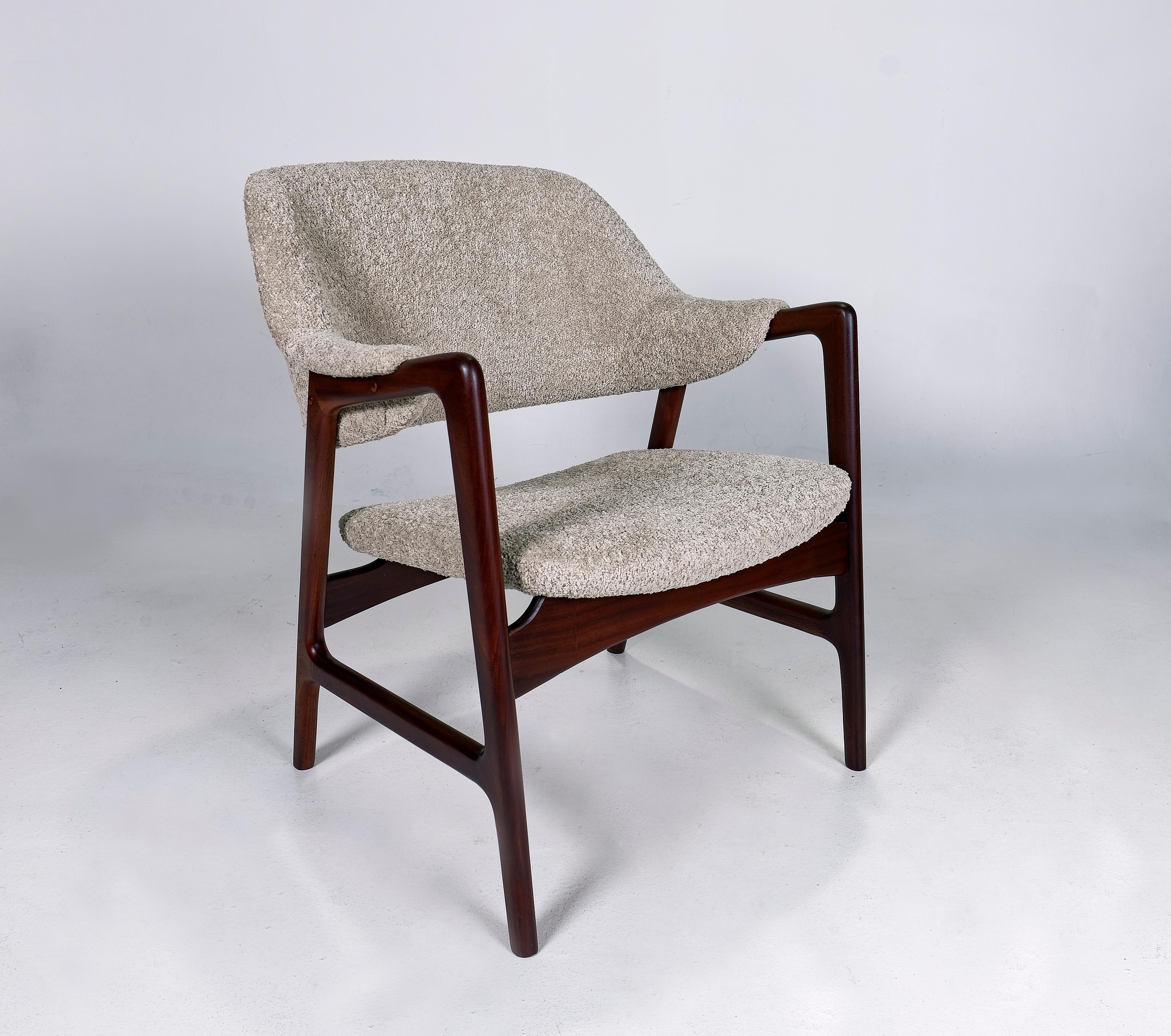 Fabric Ingmar Relling Lounge Chair for Westnofa, 1960s, Boucle For Sale
