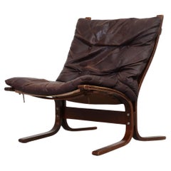 Ingmar Relling "Siesta" Easy Chair for Westnofa in Brown Leather, 1970s