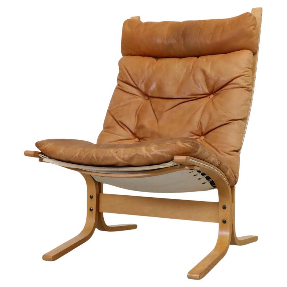 Ingmar Relling "Siesta" Easy Chair for Westnofa in Brown Leather, 1970s