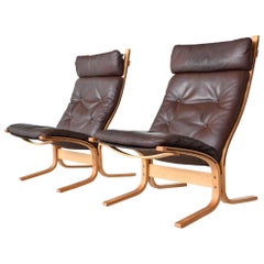 Vintage Ingmar Relling Siesta High Back Lounge Chairs Westnofa, Norway, 1960