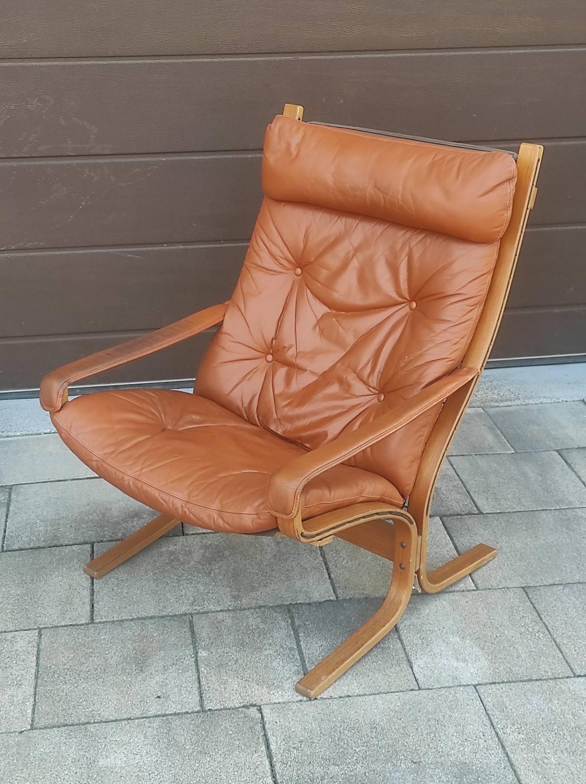 Ingmar Relling Siesta Leather Longue Chair for Westnofa 1970s