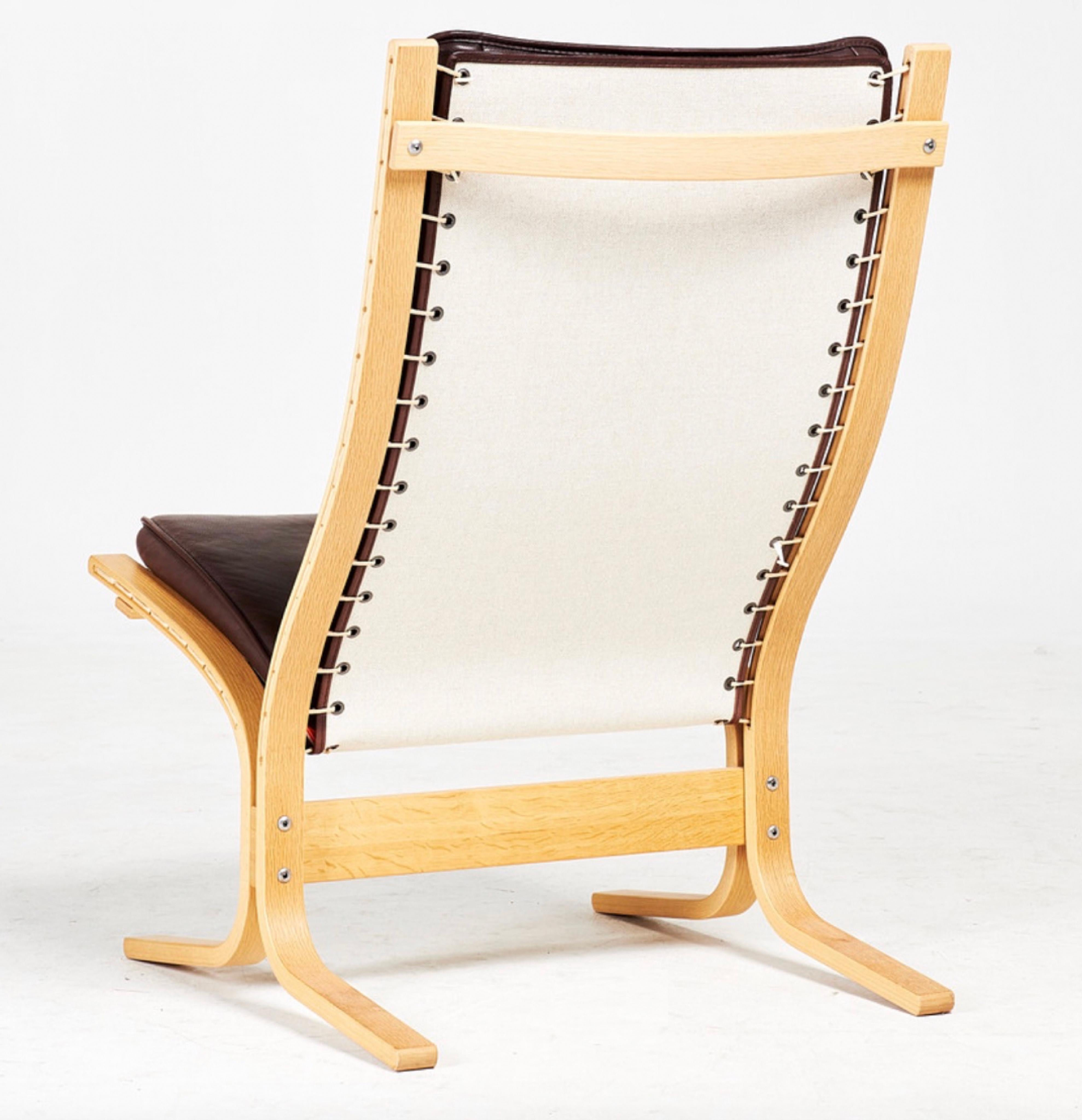 Ingmar Relling fauteuil de salon Siesta, édition Flora, dossier haut Excellent état - En vente à Copenhagen, DK