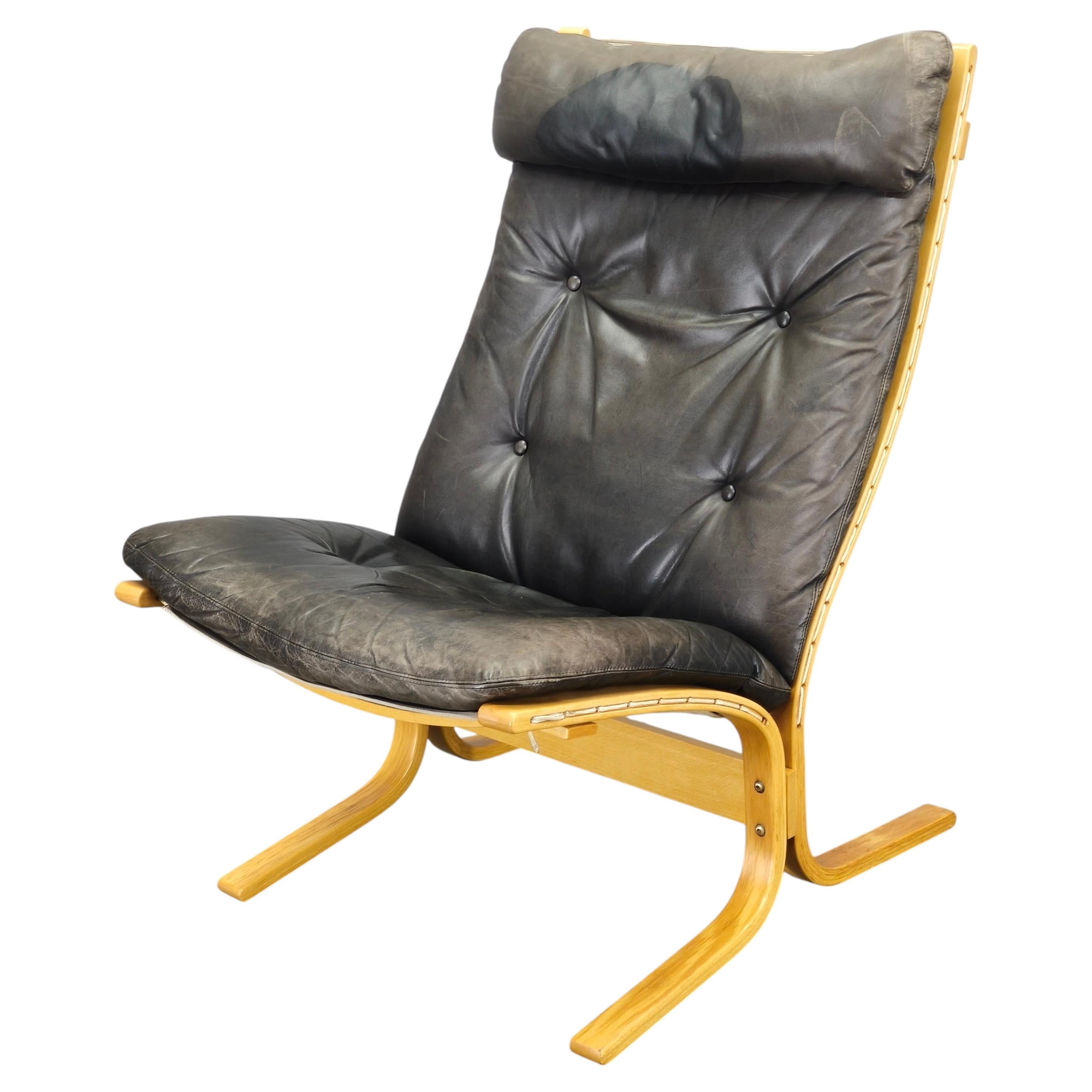 Ingmar Relling Siesta Lounge Chair in Leather, Norway, 1970s For Sale