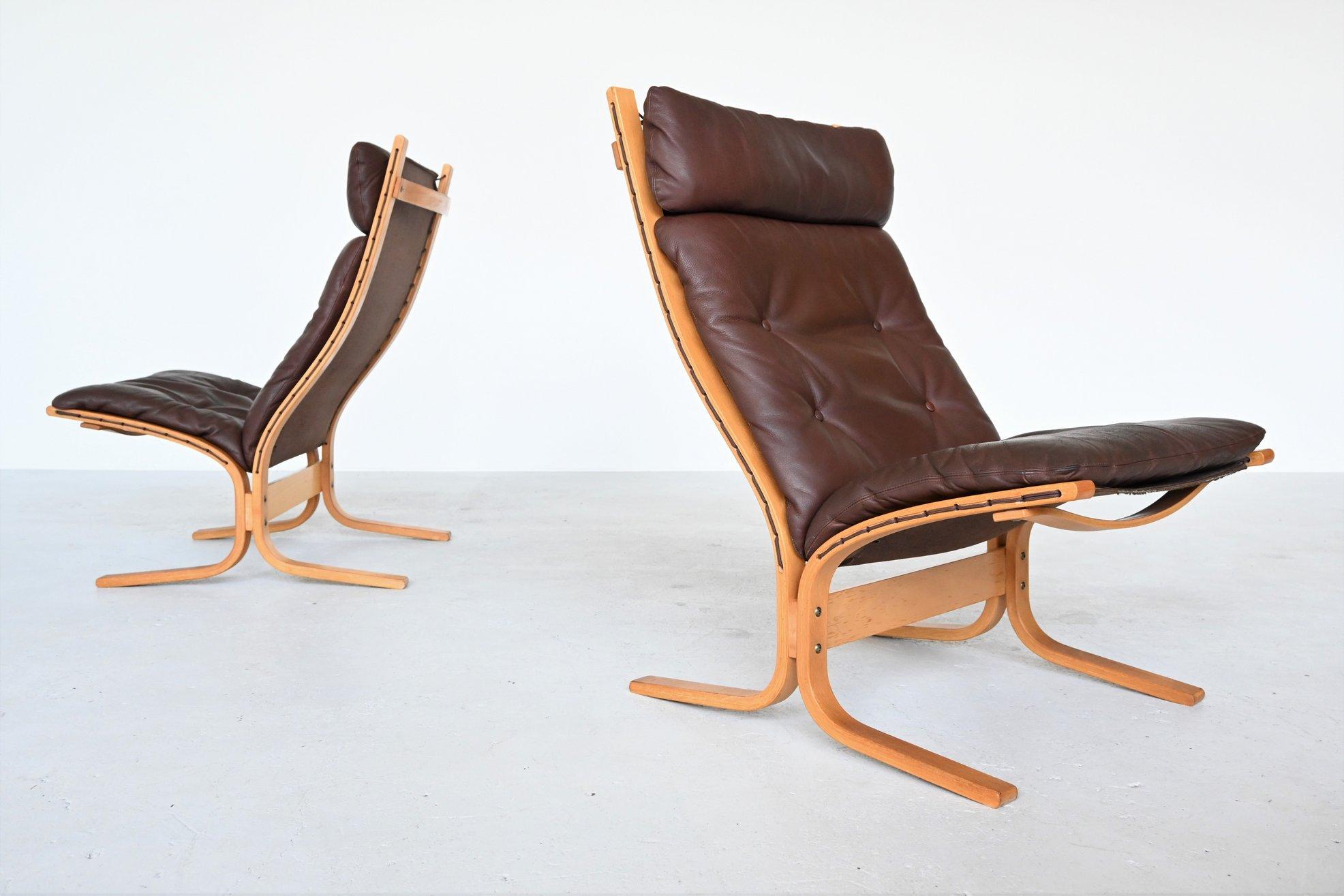 Mid-Century Modern Ingmar Relling Siesta Lounge Chairs set Westnofa, Norway, 1960