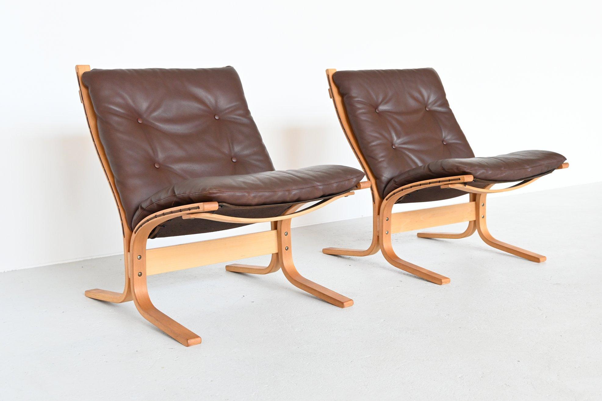 Mid-Century Modern Ingmar Relling Siesta Low Back Lounge Chairs Westnofa, Norway, 1960