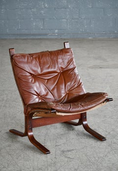 Ingmar Relling Siesta Sling Chair in Cappuccino Leather for Westnofa