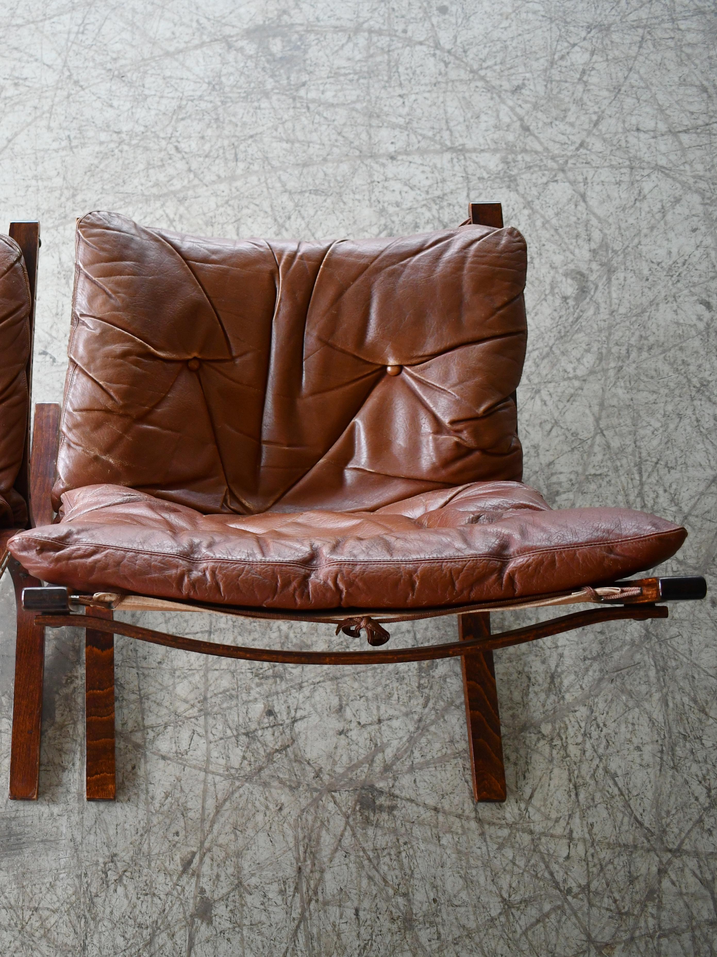 Ingmar Relling Siesta Sling Chair in Cappuccino Leather for Westnofa 2
