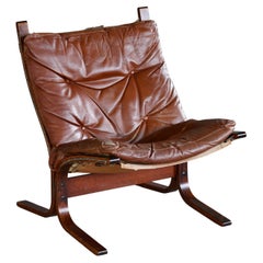 Ingmar Relling Siesta Sling Chair in Cappuccino Leather for Westnofa
