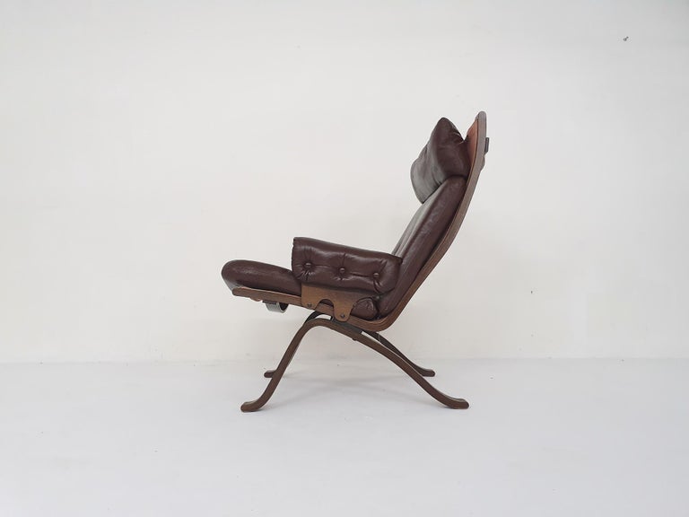 Norwegian Ingmar Relling Style Lounge Chair, Norway, 1970's For Sale
