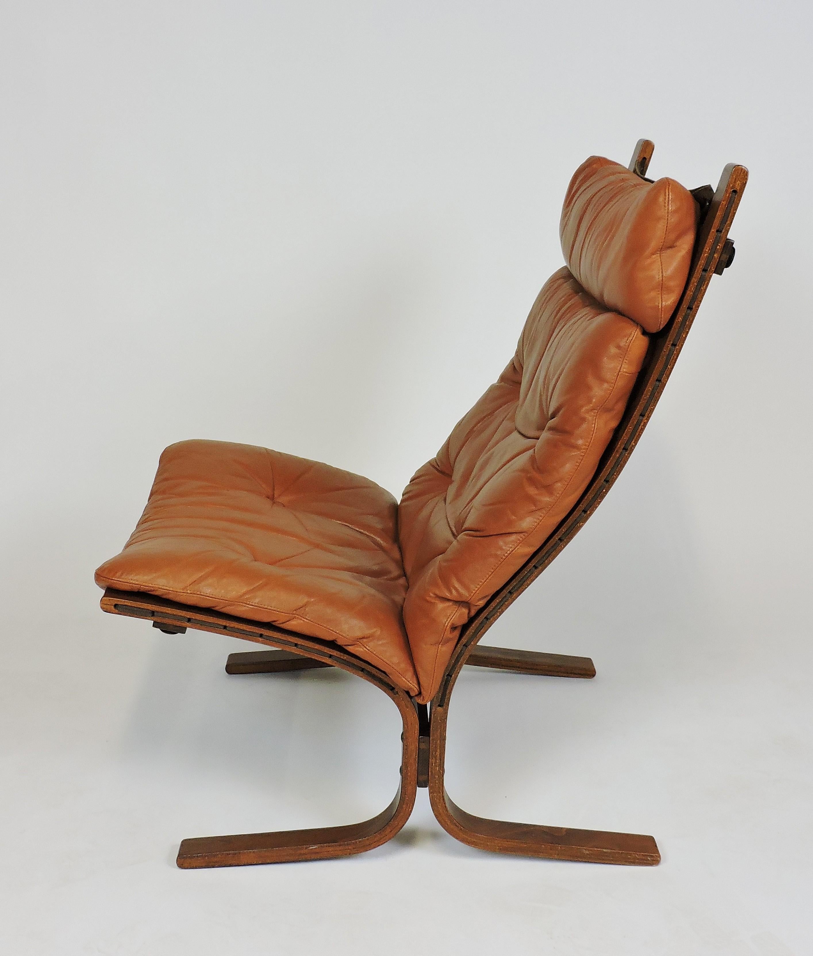 Ingmar Relling Danish Modern Siesta High Back Sling Lounge Chair by Westnofa 3