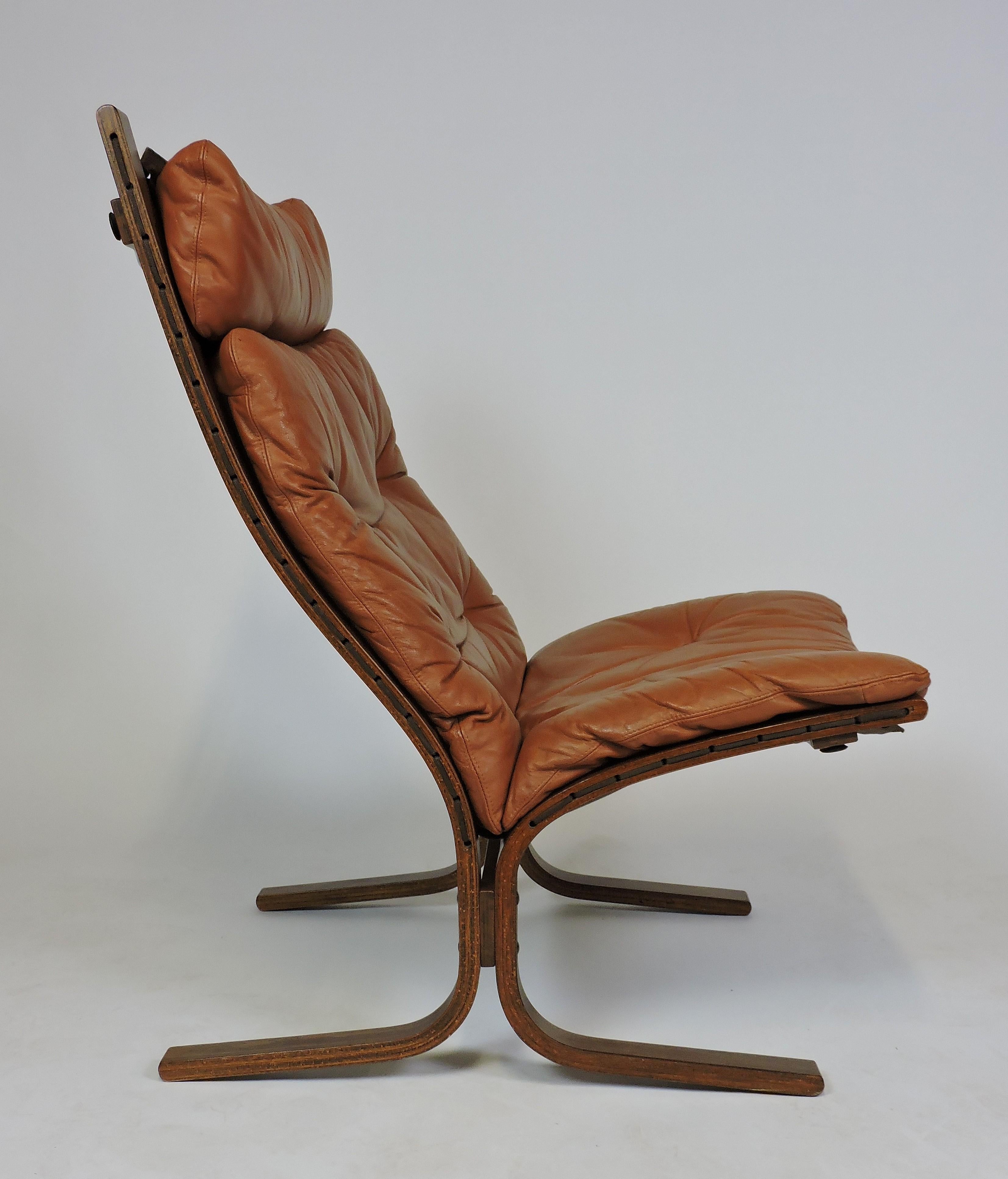 Ingmar Relling Danish Modern Siesta High Back Sling Lounge Chair by Westnofa In Good Condition In Chesterfield, NJ