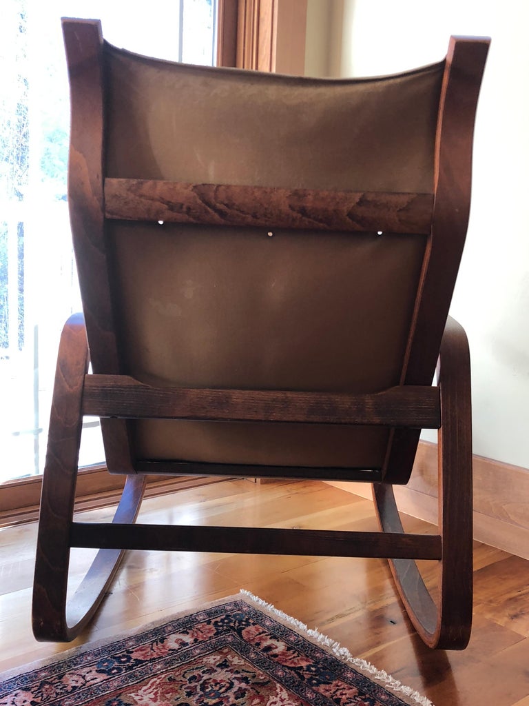 Igmar Relling Rocking Chair Ingmar Relling Westnofa Norwegian Midcentury Teak Canvas Bentwood ...