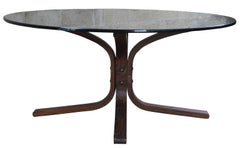 Ingmar Relling Westnofa Teak and Smoked Glass Siesta Coffee Table Round MCM
