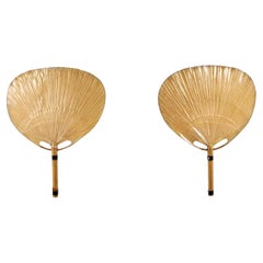 Applique murale Ingo Maurer en bambou Uchiwa III 1973, lot de 2