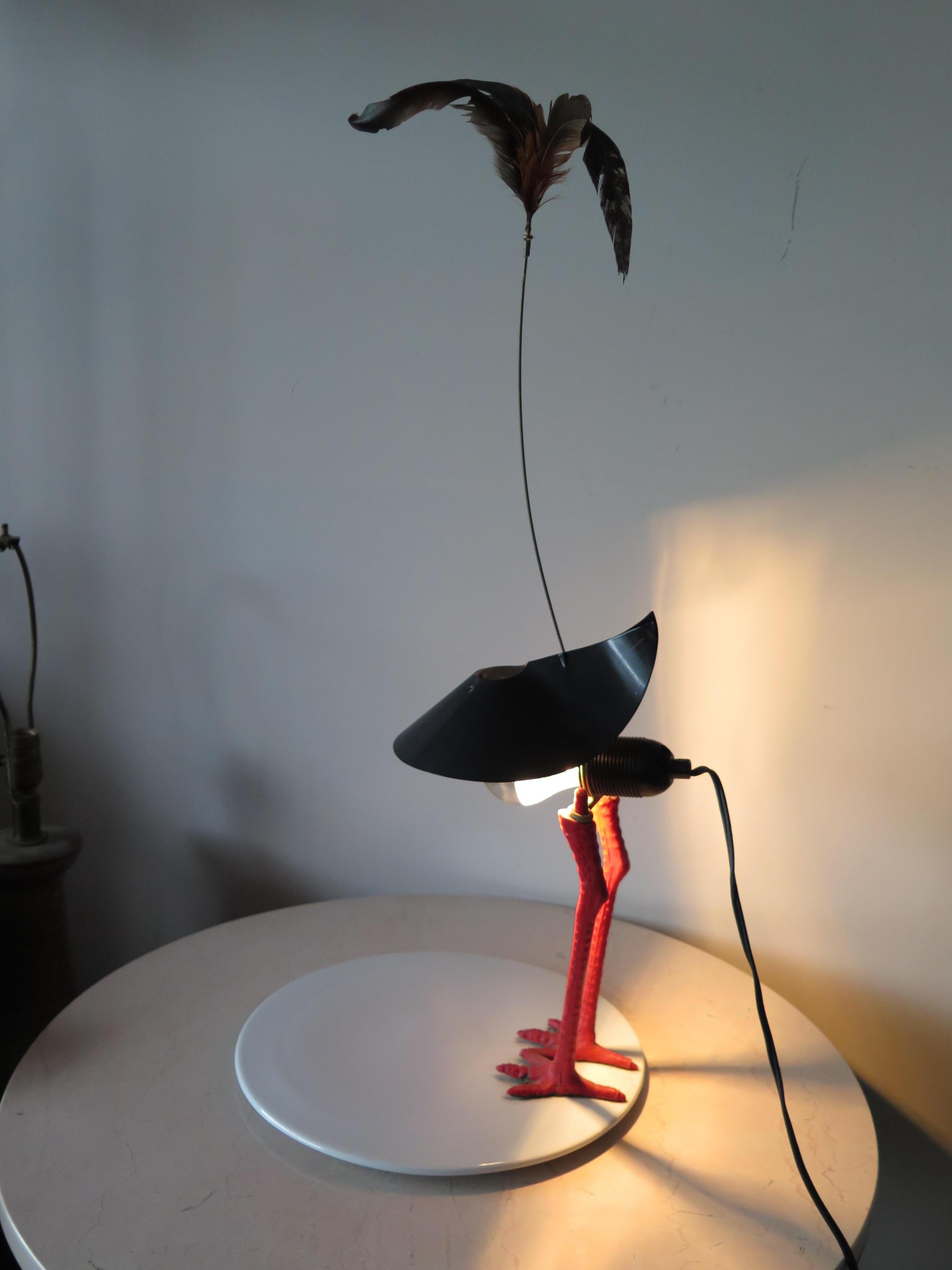 A whimsical table lamp by Ingo Maurer, signed, BiBiBiBi, made in Germany.