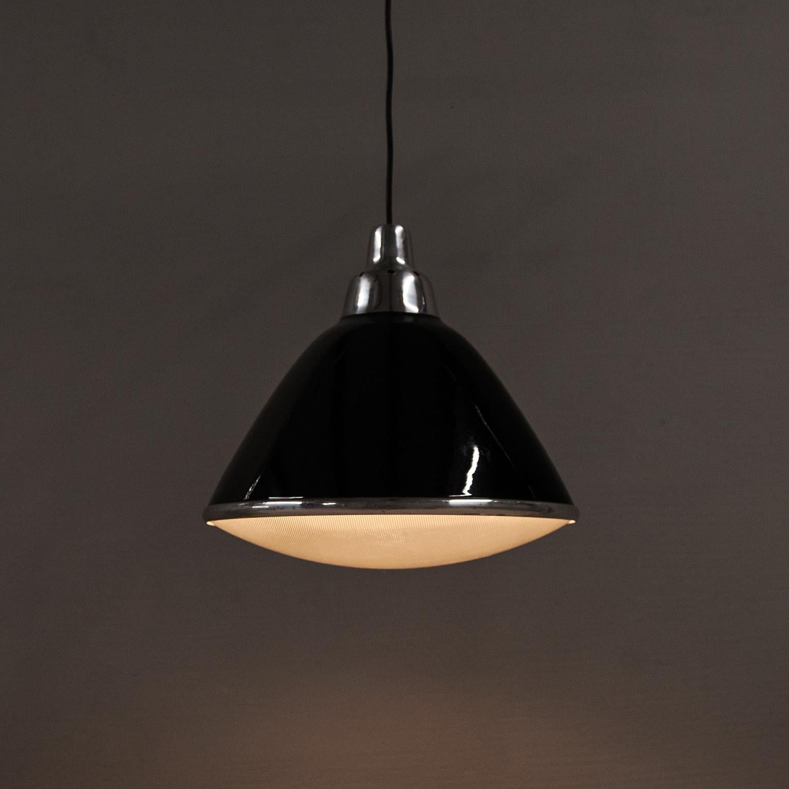 German Ingo Maurer Black Headlight Pendant Lamp 1968 For Sale
