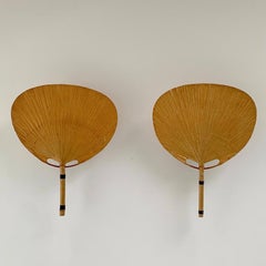 Ingo Maurer Original Pair of Uchiwa III Wall Sconces for Design M, 1973 Germany.