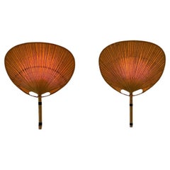 Ingo Maurer Pareja original de apliques Uchiwa III para Design M, 1973 Alemania.