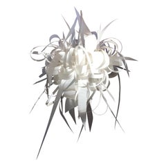 Ingo Maurer Style Abstract Pendant Light, Off-White Felt, Four Available