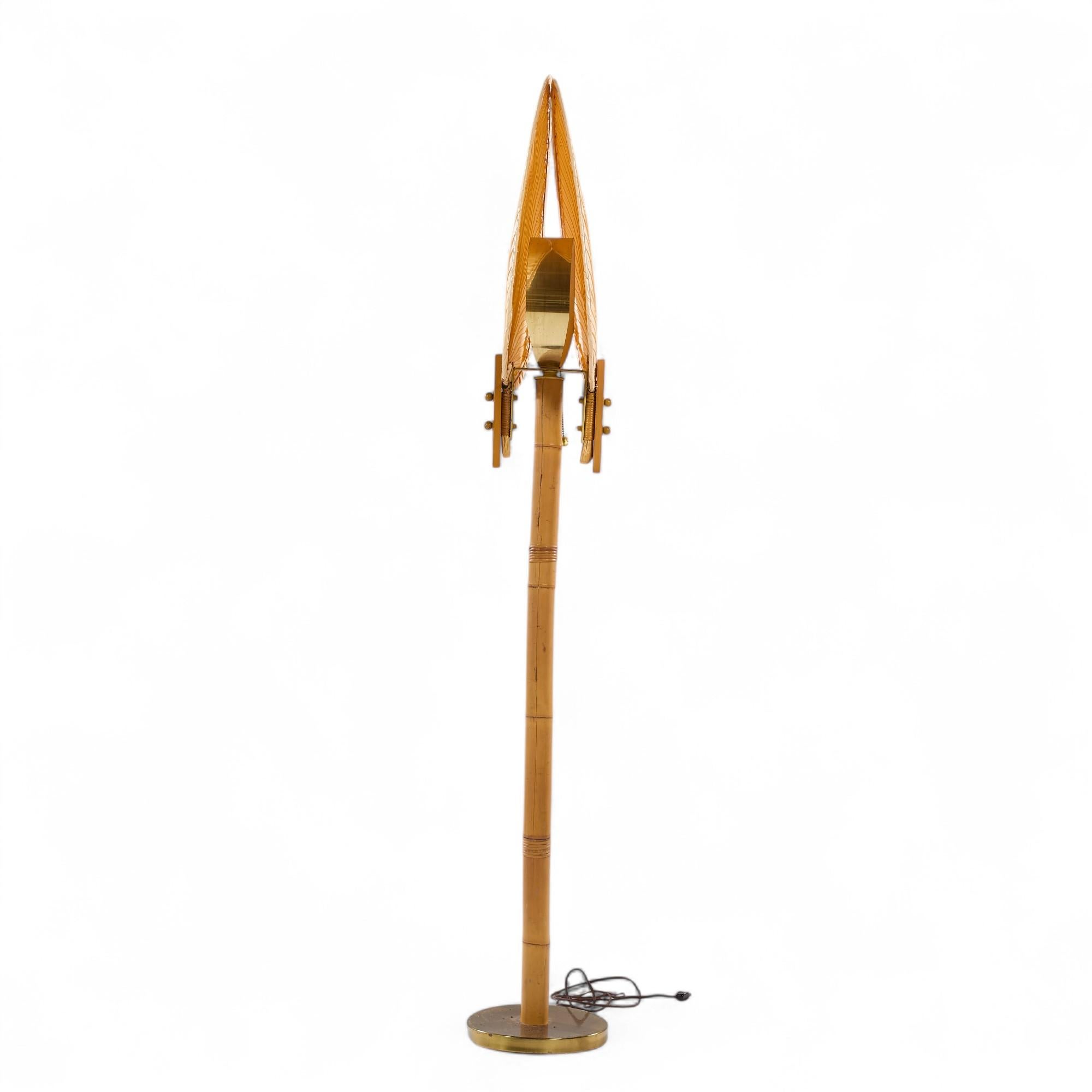 Unknown Ingo Maurer Style Mid Century Palm Fan Floor Lamp For Sale