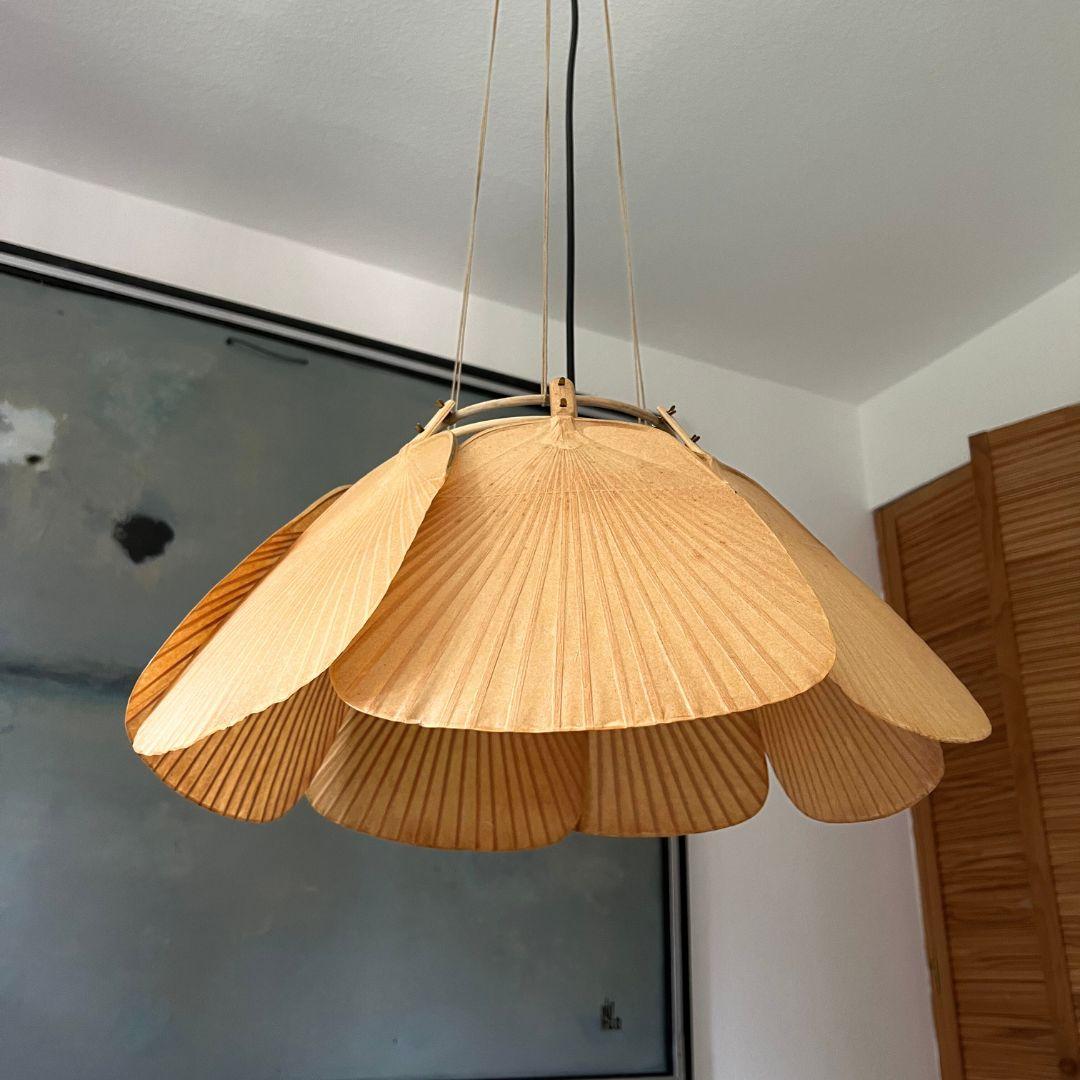This is truly a collector's item. Even though it was made in the 1970s, this lamp still has its original box. It was only taken out for taking pictures. 

Ceiling lamp designed by Ingo Maurer (1932-2019) for Design M, Munich, known as the SHICHI