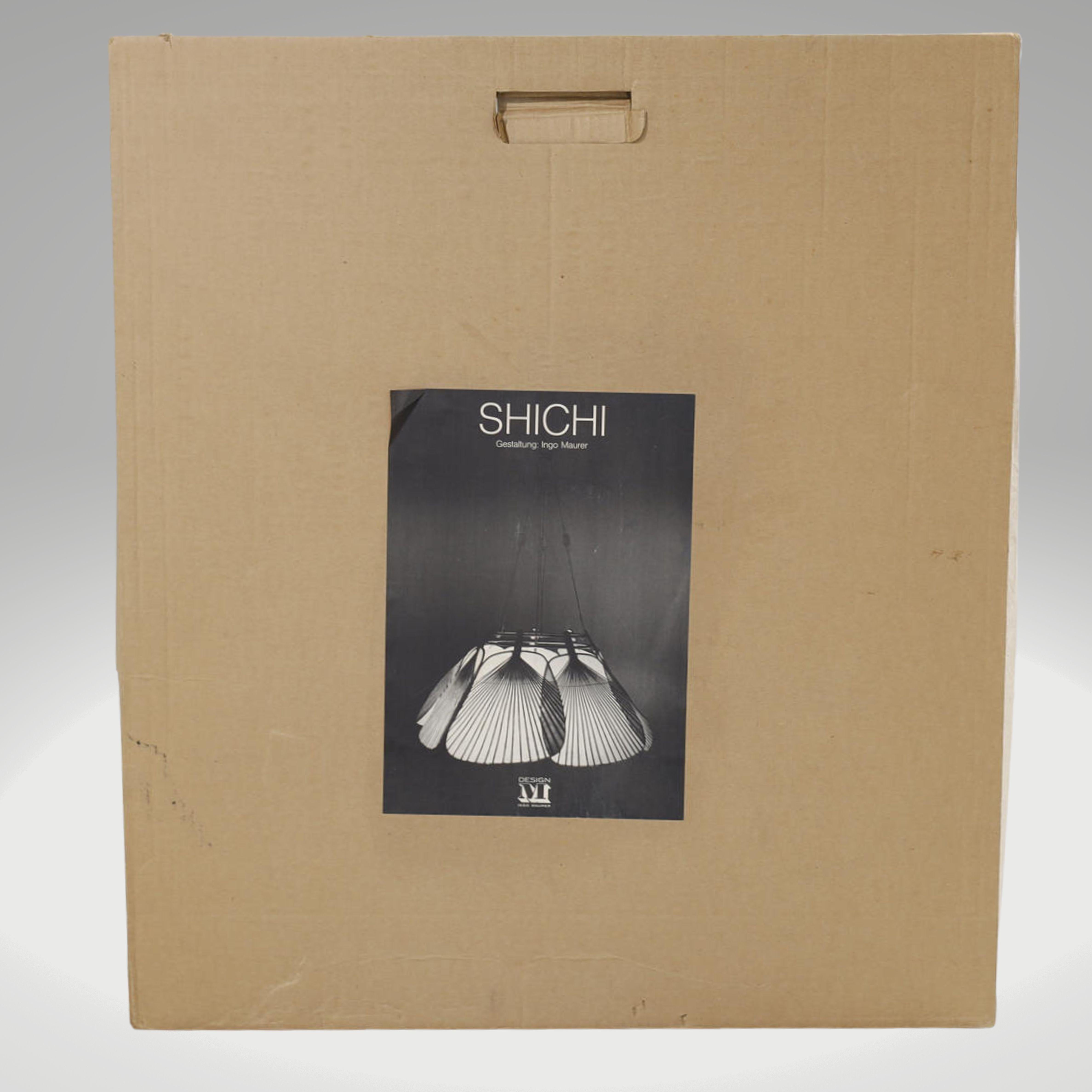 Hand-Crafted Ingo Maurer 'Uchiwa' Chandelier in Original box, Unused, Germany, 1970s For Sale