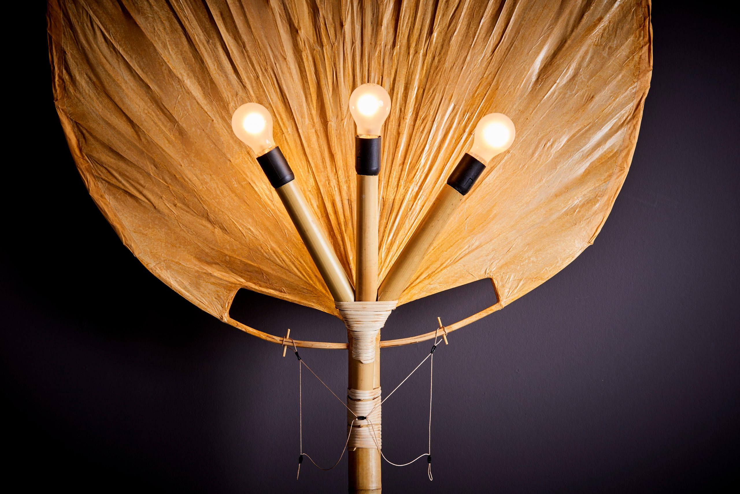 Ingo Maurer Uchiwa Floor Lamp in Bamboo and Paper, Germany 1970s  For Sale 5